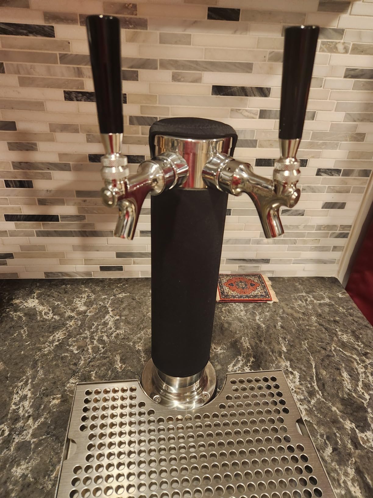 Beer Tower Cooler Insulator, Kegerator Tower Insulator for Single Tap | Stretchy Neoprene Beer Tower Cooler Sleeve customer photo 2