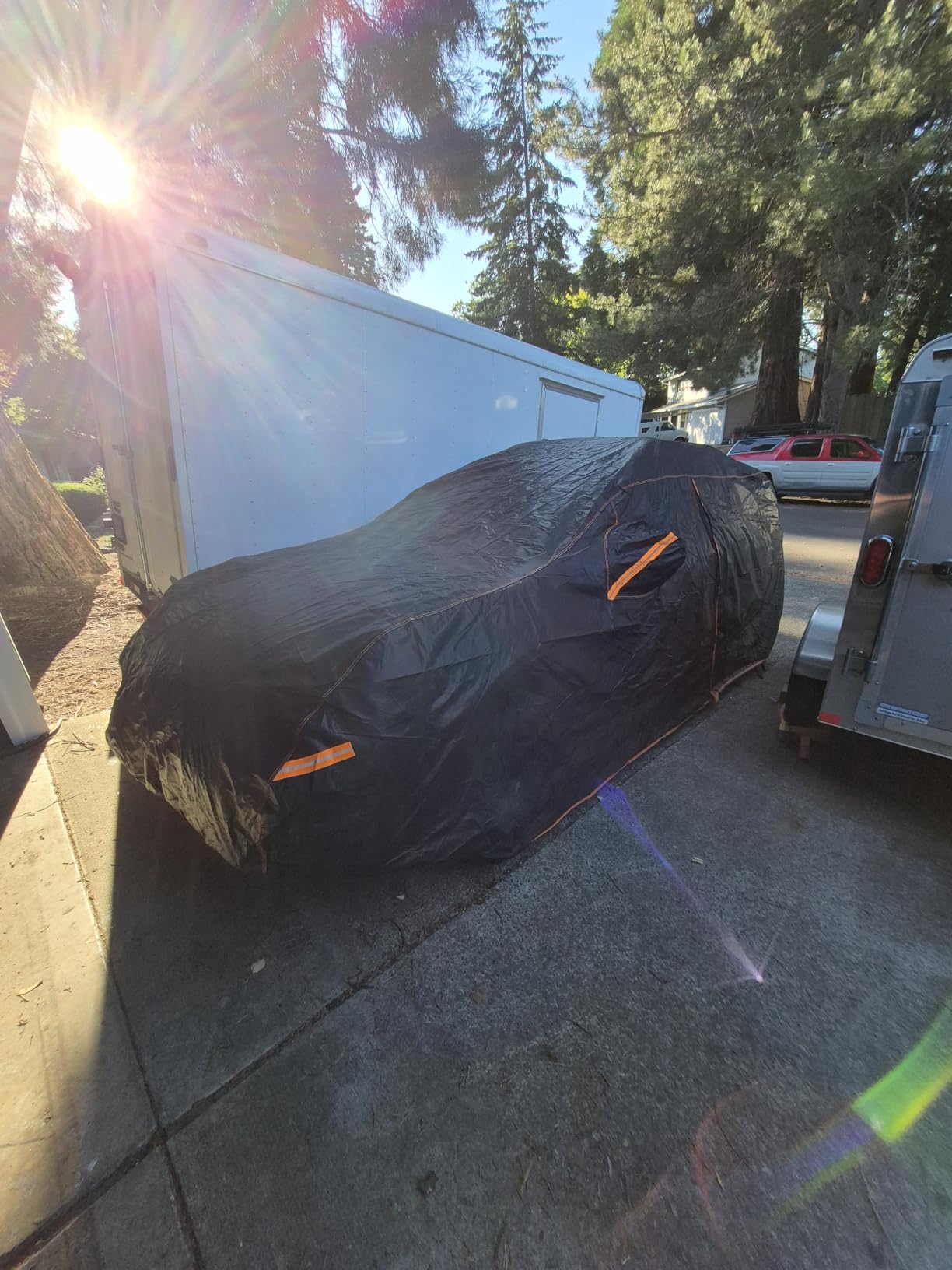 6 Layer Heavy Duty SUV Car Cover Waterproof All Weather Protection with Cotton Liner, Universal Fit Ford Explorer, Toyota Highlander, Honda Pilot, Dodge Durango, BMW X5 X6, Lexus RX LX customer photo 2