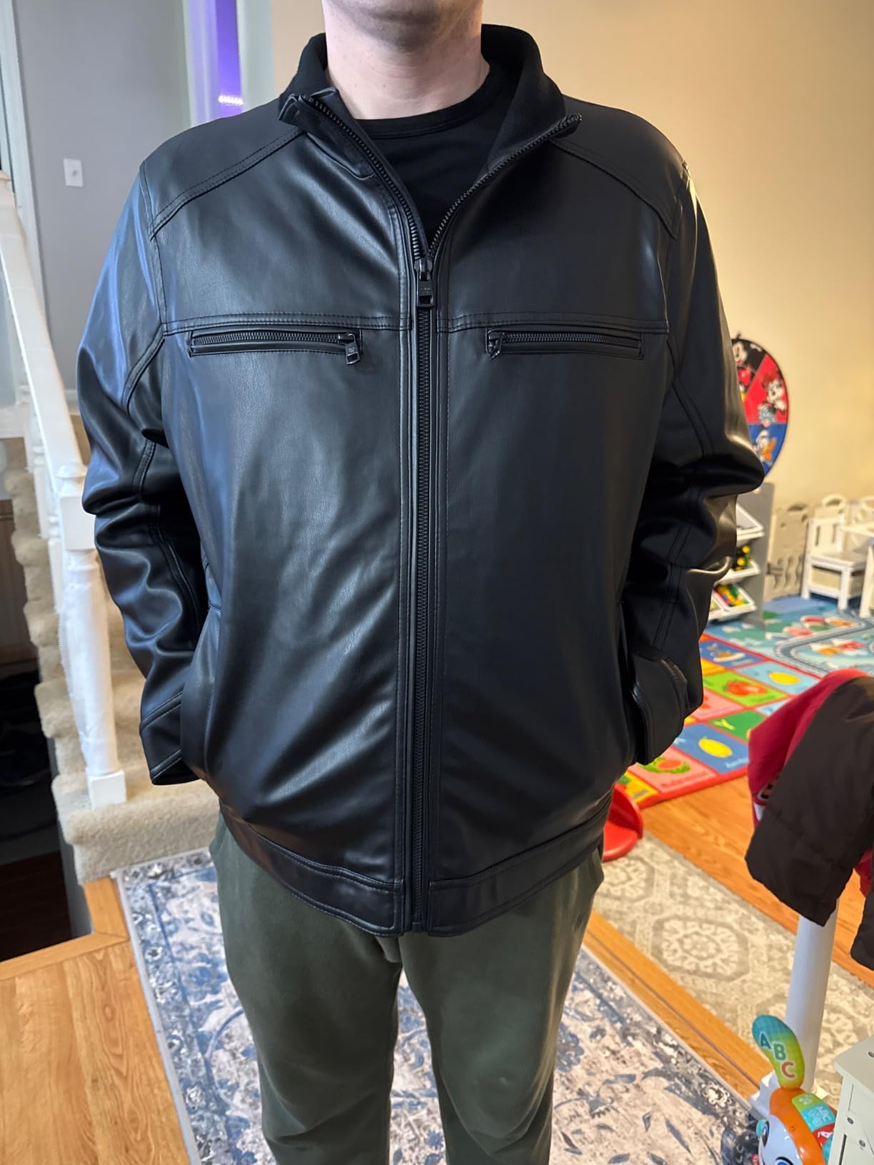 Calvin Klein Men's Everyday Essential Faux Leather Jacket customer photo 2