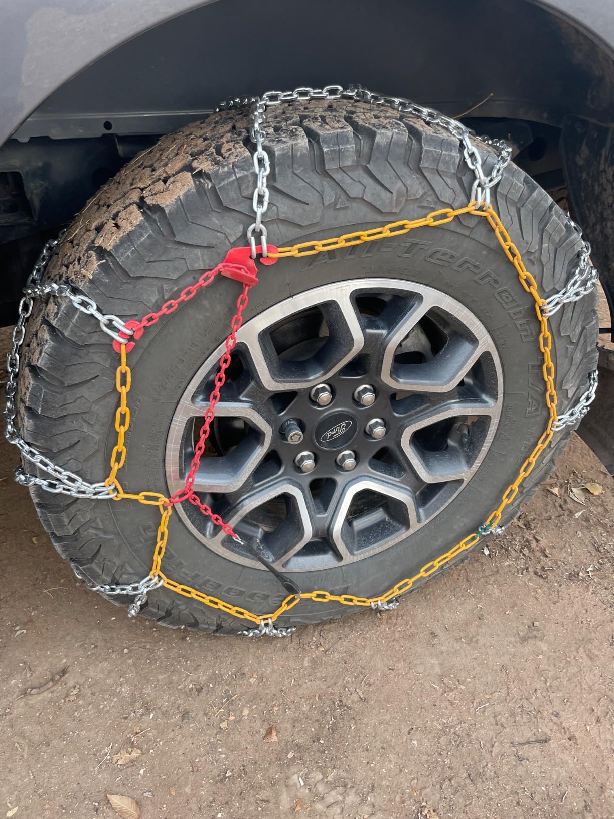 COCO BIRD Snow Chains, Thickened and Wear-Resistant High Carbon Steel Anti Slip Tire Chain for Light Truck, Pickups, and SUVs, Set of 2 (4WD-110) customer photo 2