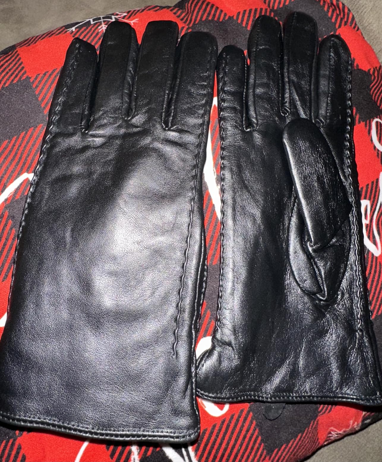 Harssidanzar Womens Winter Warm Lining Lambskin Leather Gloves Touchscreen Texting Warm Driving Gloves HL001US customer photo 2