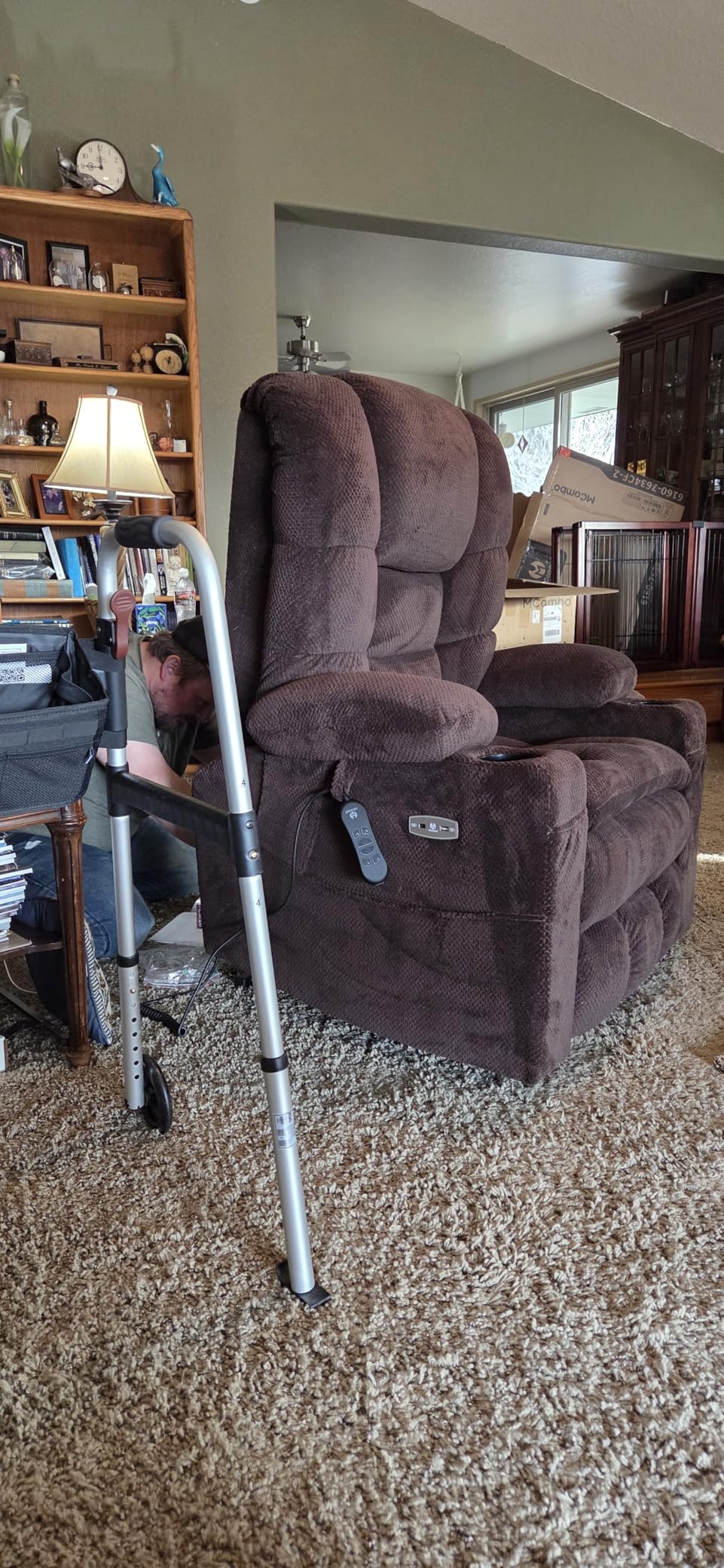 Bonzy Home Oversized Swivel Rocker Recliner, Wide Seat with Thick Cushion and Armrest Storage, 350 lbs Capacity for Big and Tall customer photo 2