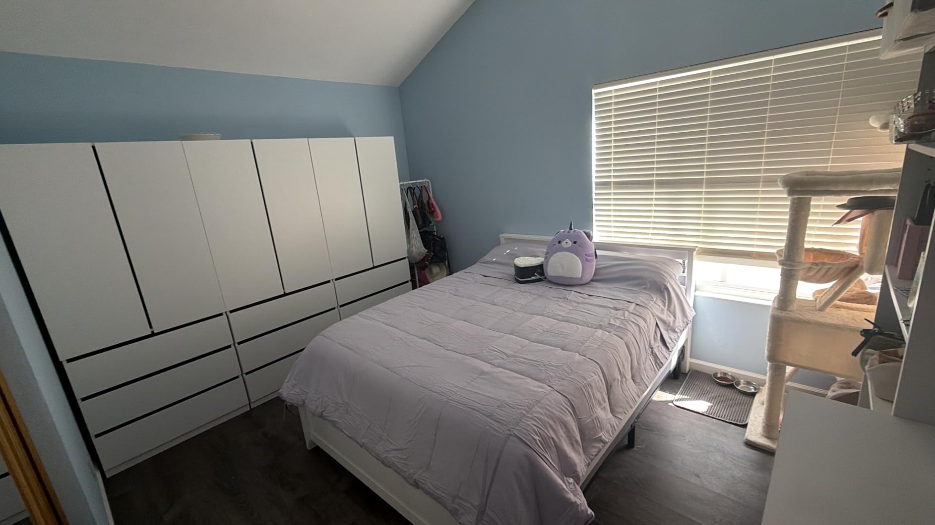 Bedroom Armoire Wardrobe Closet with 6 Drawers: White Wardrobe Closet with 4 Doors, Modern Cabinet for Clothes with Shelves, Wooden Armoire for Hanging Clothes customer photo 1