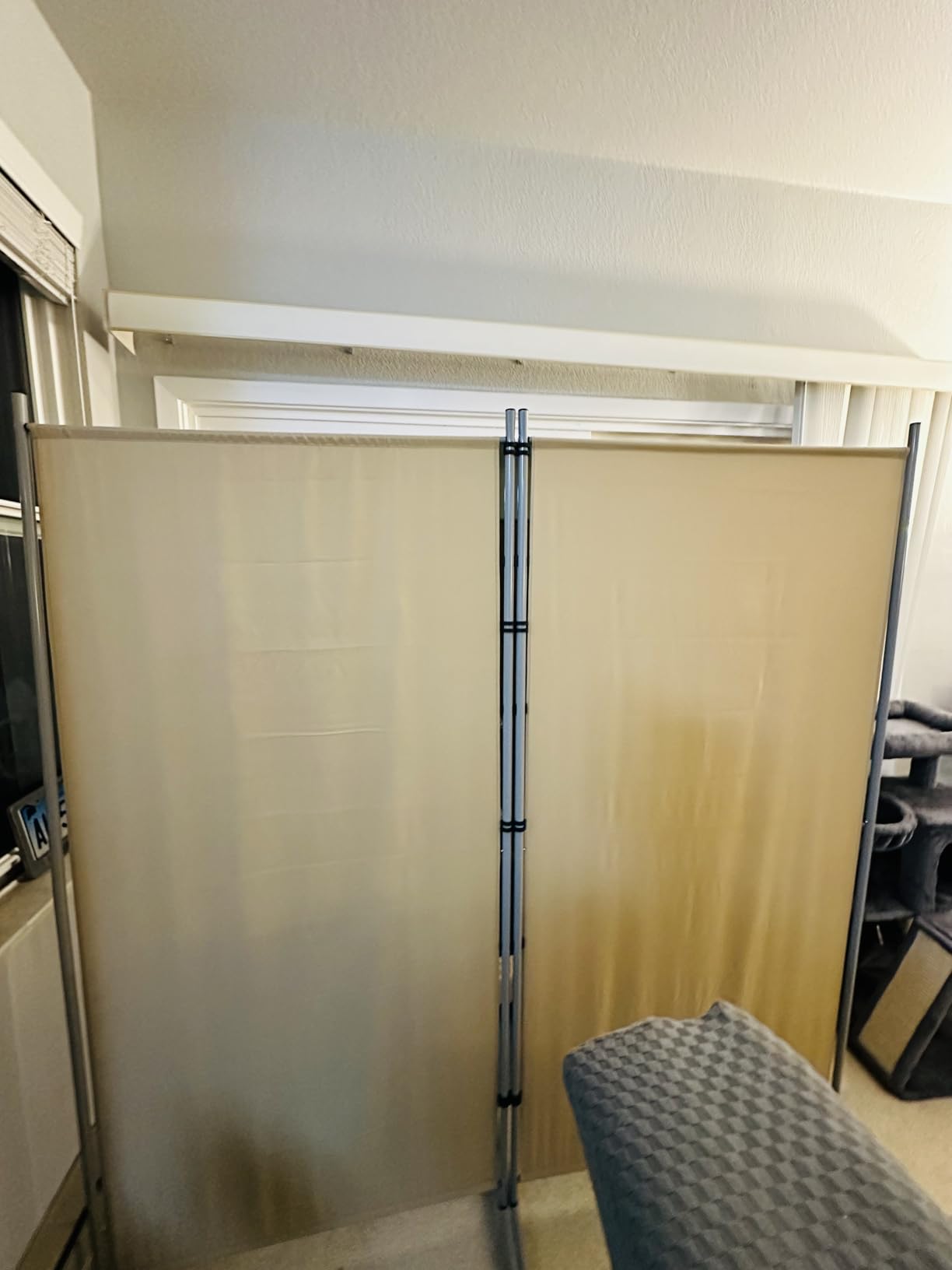 RANTILA 3 Panel Privacy Screen, 6 Ft Tall Folding Privacy Screen Room Dividers, Freestanding Room Partition Wall Dividers, 102''W x 20''D x 71''H, Black customer photo 1