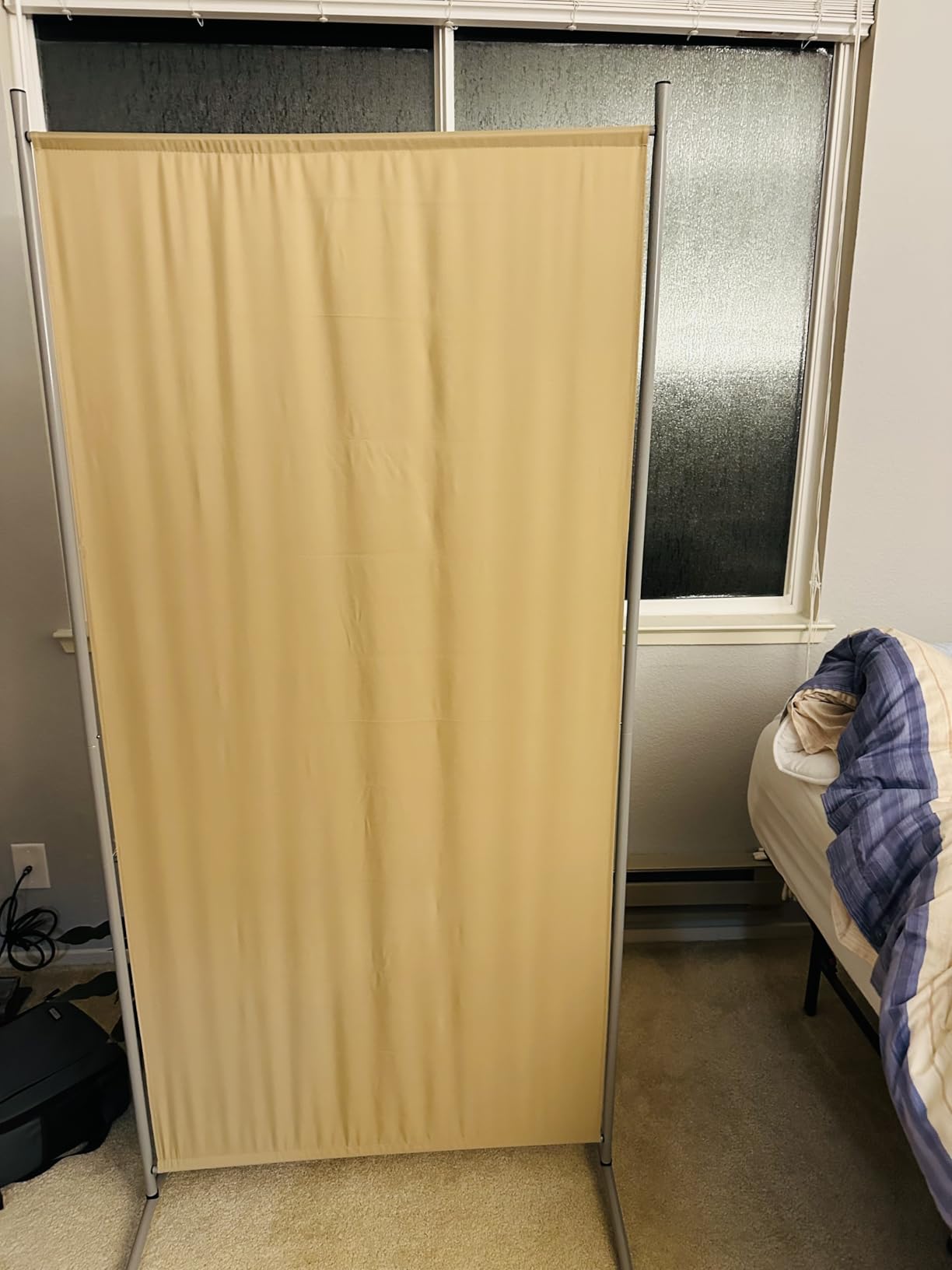 RANTILA 3 Panel Privacy Screen, 6 Ft Tall Folding Privacy Screen Room Dividers, Freestanding Room Partition Wall Dividers, 102''W x 20''D x 71''H, Black customer photo 2