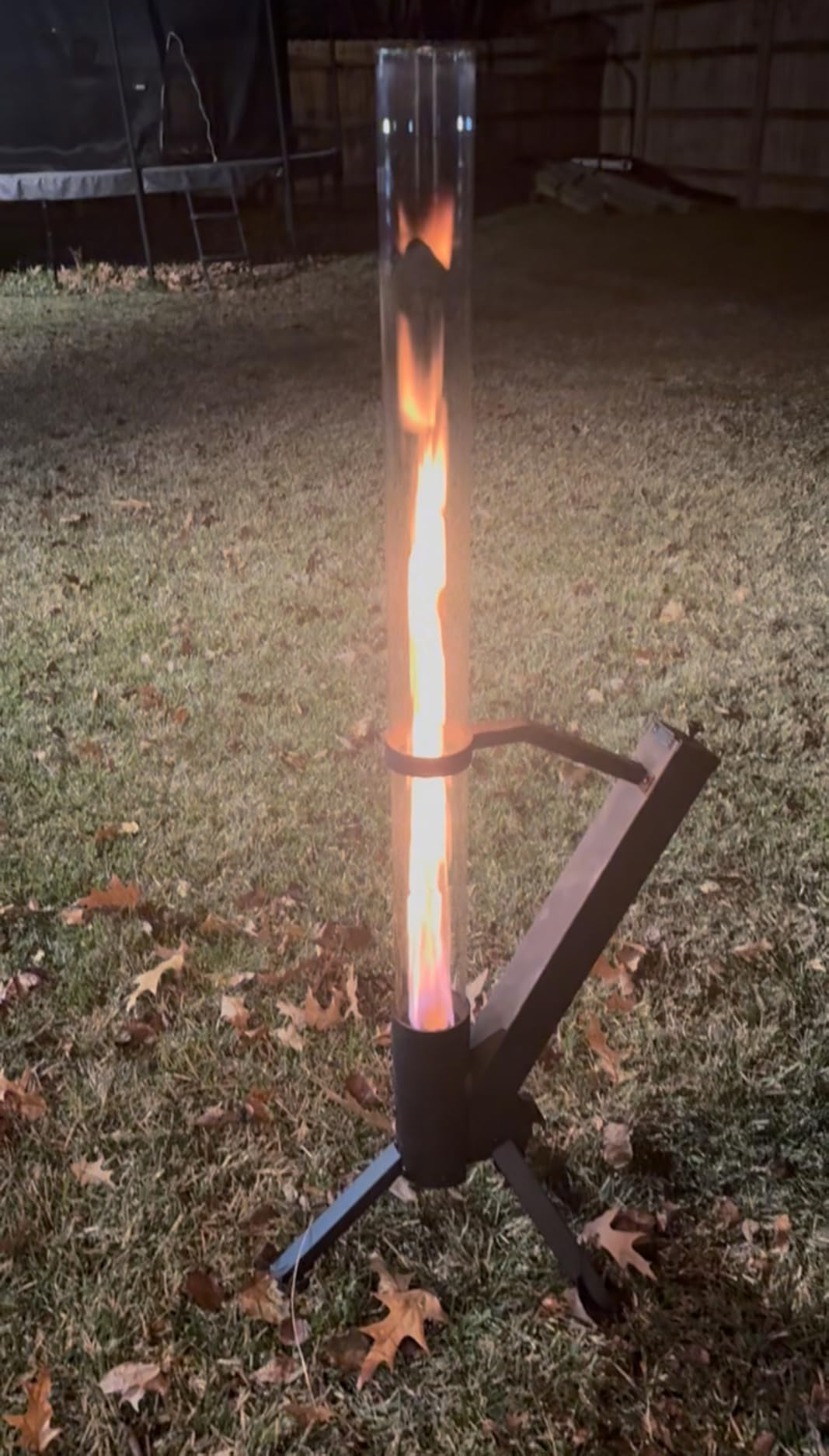 CHARMELEON Stainless Steel Pellet Stove & Wood Pellet Fire Pits for Outside - 51In Wood Pellet Heater - Outdoor Fire Pit for Backyard - Fireplace for Camping Patio Garden Picnic (Glass Tube-39.3In) customer photo 1