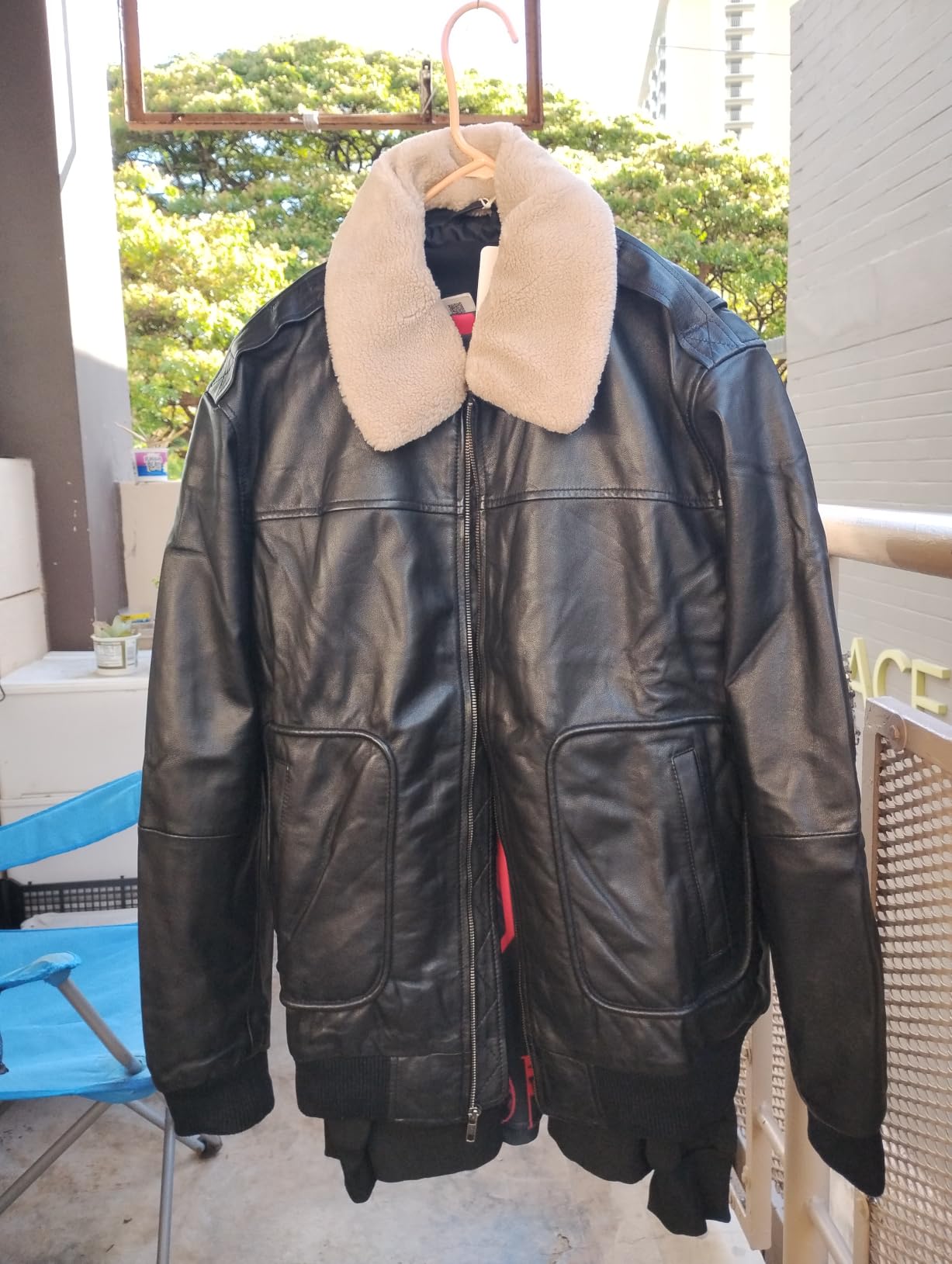 STREGA Men's Leather Bomber Aviator Jacket - Top Grain New Zealand Lambskin Leather with Diamond Quilted Lining customer photo 1