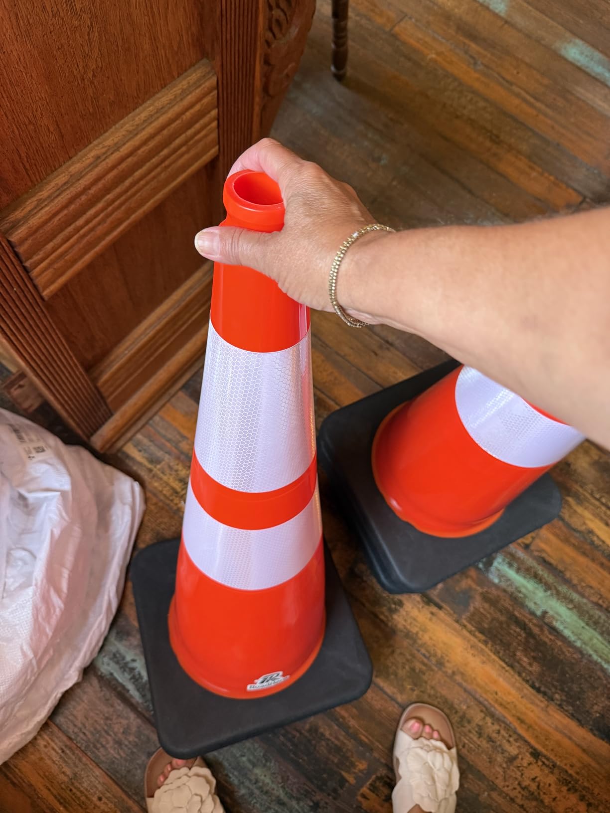 RoadHero 8 Pack 28 Inch 5.5 Lb Orange Traffic Cones with Heavy Black Base | Safety Cone with Reflective Collar, Flexible PVC for Parking Lot, Construction Work, Traffic Control customer photo 1