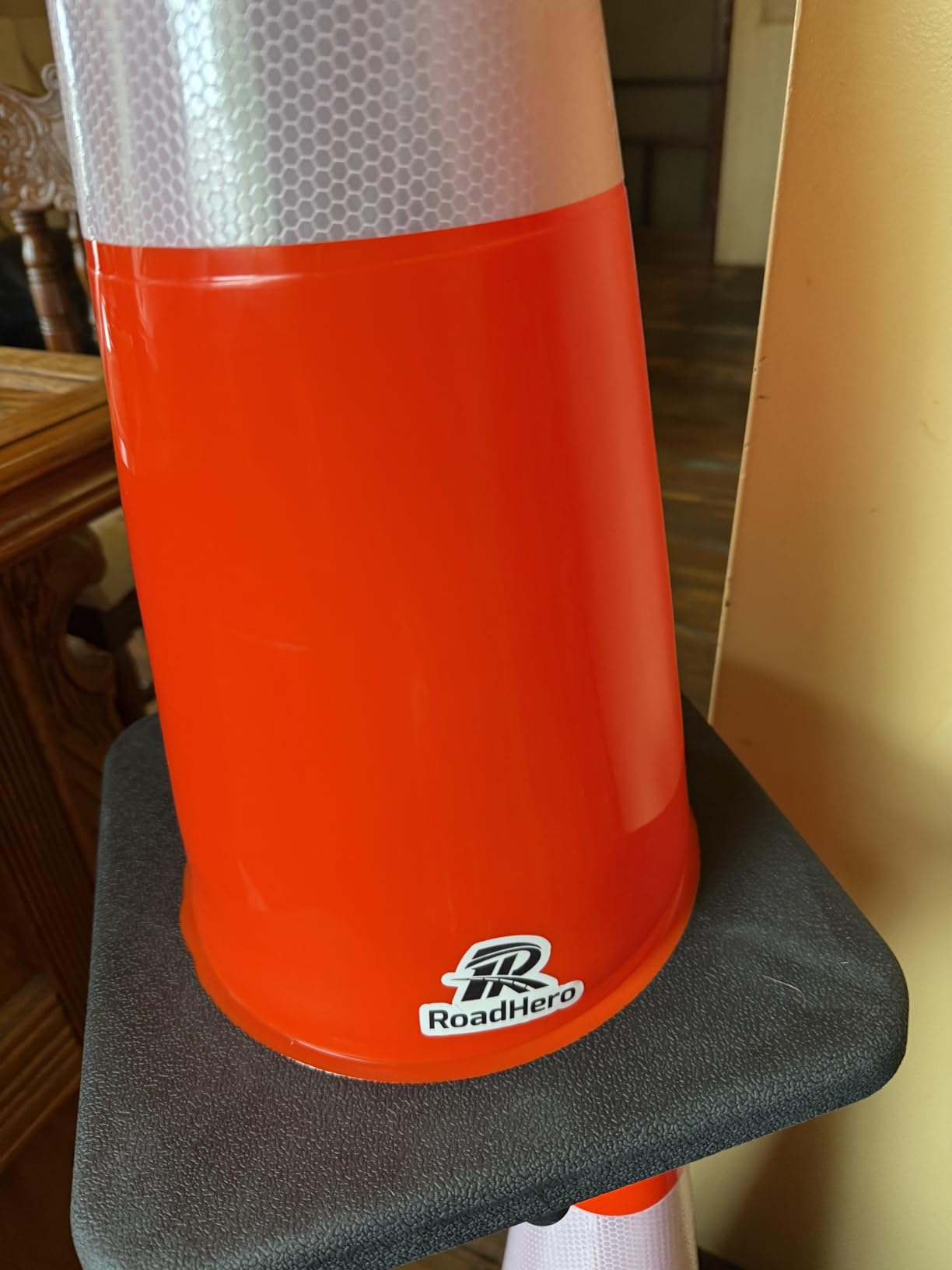 RoadHero 8 Pack 28 Inch 5.5 Lb Orange Traffic Cones with Heavy Black Base | Safety Cone with Reflective Collar, Flexible PVC for Parking Lot, Construction Work, Traffic Control customer photo 2