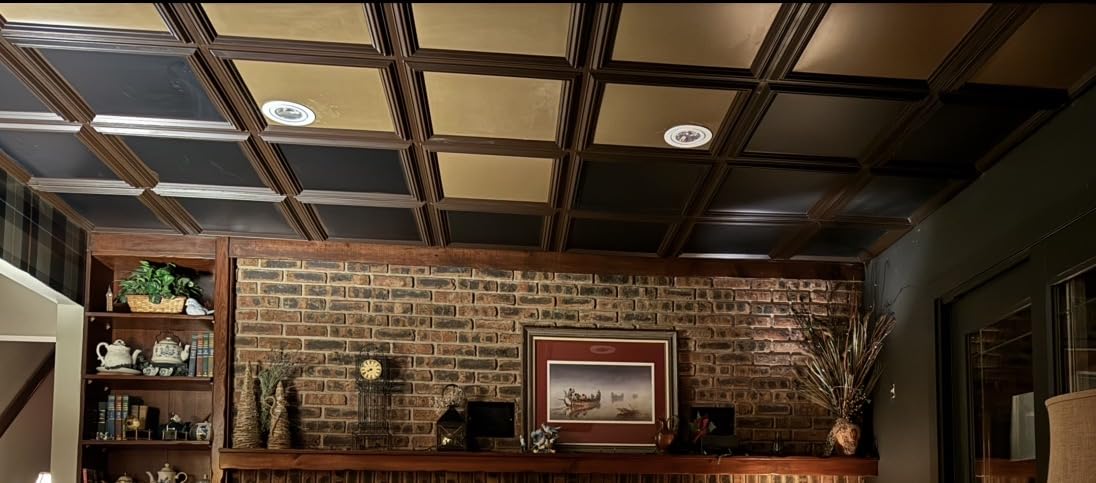 Art3d Drop Ceiling Tiles 24x24in. (12-Pack, 48 Sq.ft), Wainscoting Panels Glue Up 2ft x 2ft, White customer photo 2