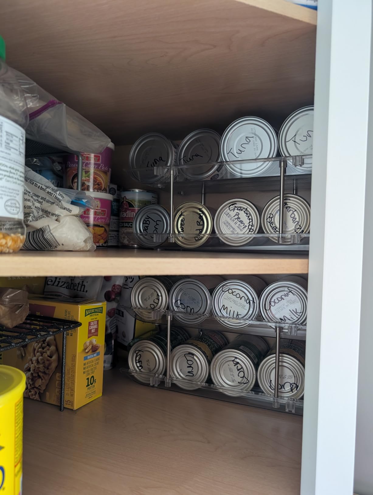 Attelite Can Organizer for Pantry, 3 Sets 3 Tiers Can Storage Organizer Pantry, Soda Can Organizer for Fridge 36 Cans Rack Automatic Rolling Stackable Canned Food Organizer, Clear customer photo 2