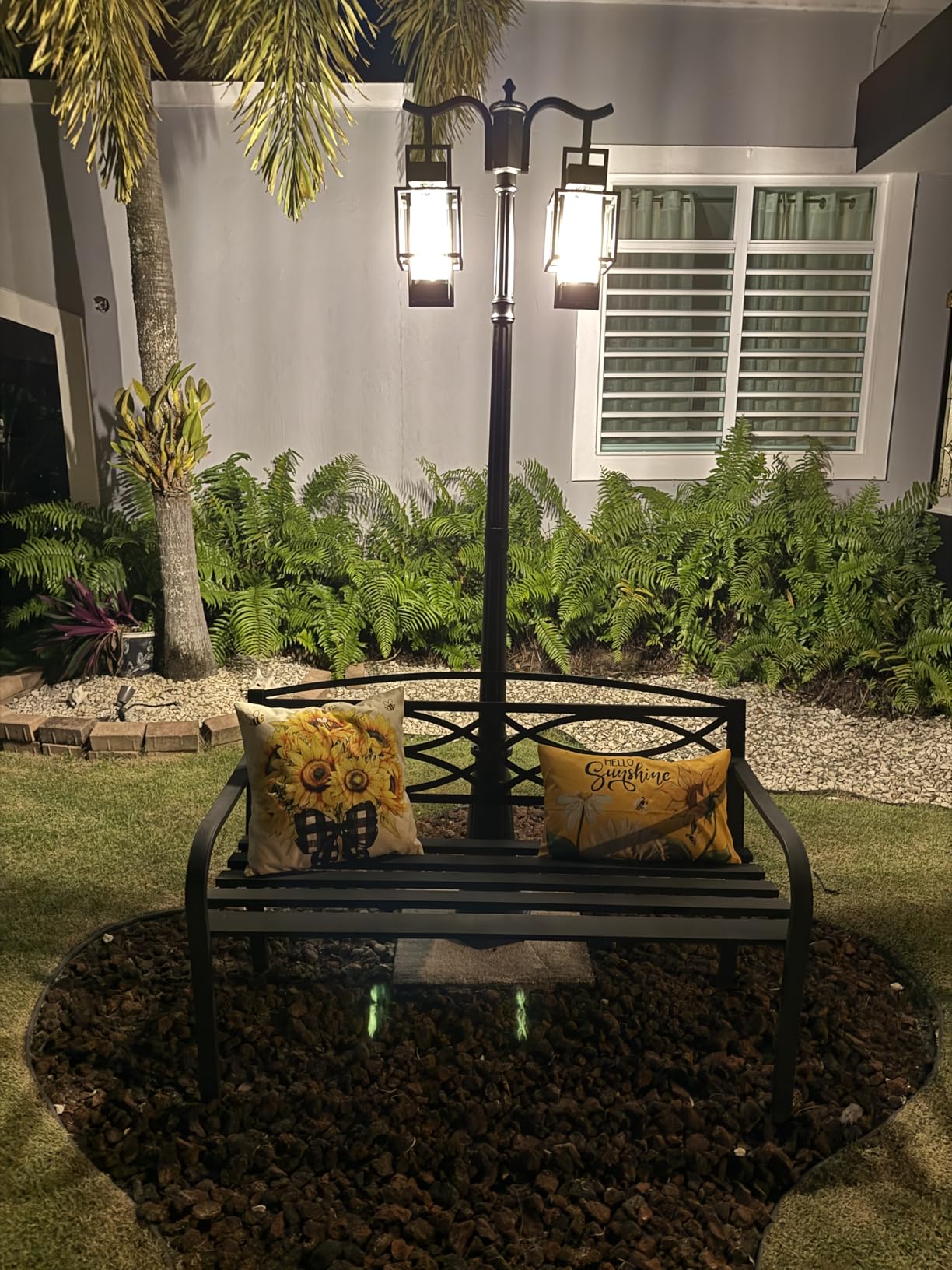 Modern Outdoor Lamp Post Light 2-Head, Hardwired Street Light Post for Outside Metal Pole Light Outdoor Lighting with Water Glass Shade for Garden Patio Backyard Walkway Driveway customer photo 1