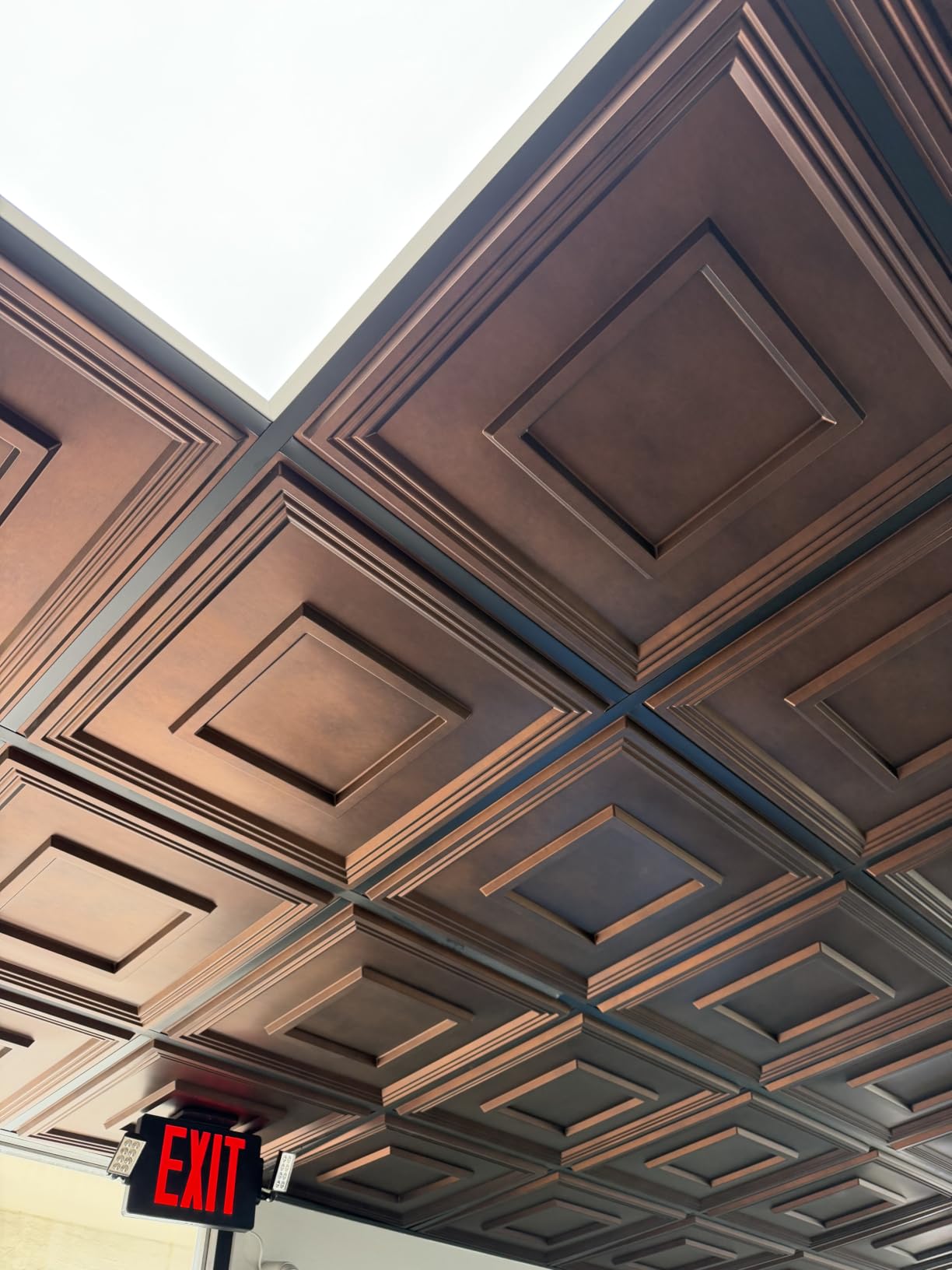 STICKGOO Glue Up Ceiling Tiles, 24x24 Inch PVC Decorative Drop Ceiling Tile Antique Copper 48 Sq. Ft, Pack of 12 Tiles customer photo 2