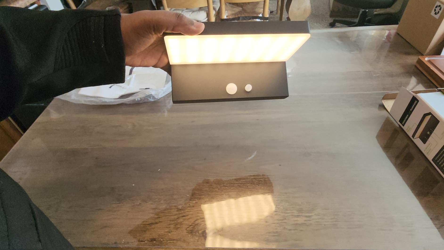 Solar Wall Lights Outdoor, Motion Sensor Wall Sconces Waterproof | Aluminum, 600LM Super Bright, Dusk to Dawn 12+ Hour Battery Life, Address Security Light, Fence Porch Garage Driveway customer photo 2