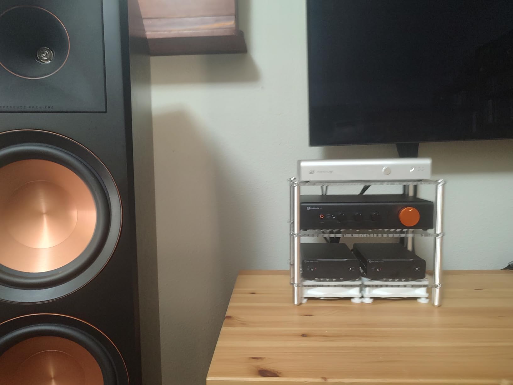 Fosi Audio Acrylic Amplifier Rack for Cooling Fan, Sturdy Audio Equipment Rack for Home Theater, HiFi and AV Component Rack customer photo 1