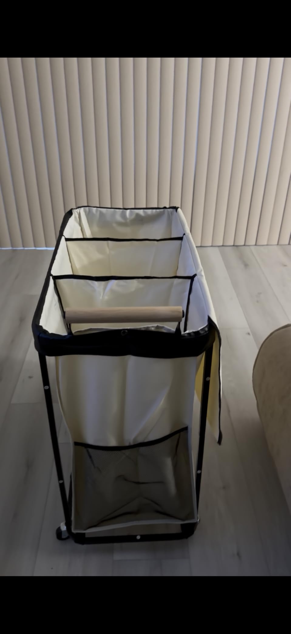 230L (60 Gal) Extra Large Fashion Laundry Sorter 3 Section with Lid, Rolling Laundry Basket Hamper with Handle, Laundry Organizer Storage Cart with Sturdy Metal Frame for Laundry Room, Hotel, White customer photo 2