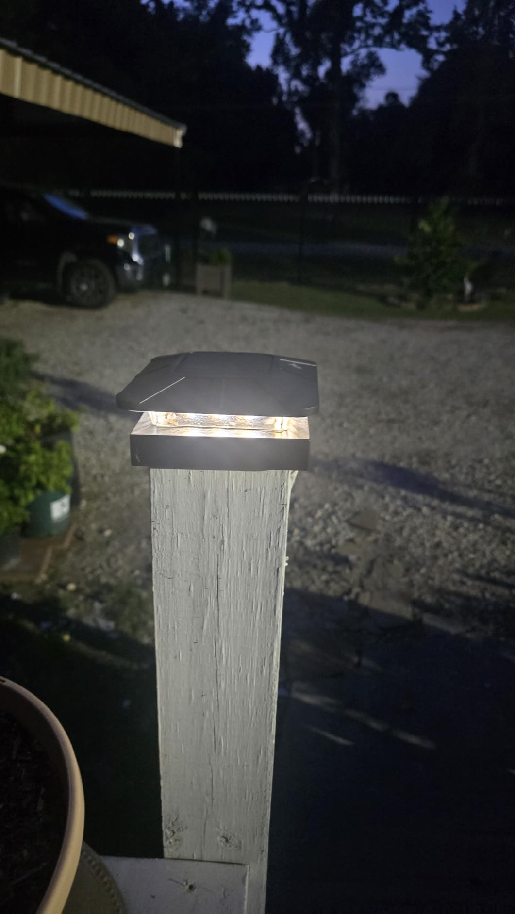 4x4 Solar Post Cap Lights Outdoor with 3 Modes, 4 Pack LED Post Light Solar Powered Waterproof for Wood/Vinyl Fence Posts, Deck Railing, Porch and Mailbox customer photo 2
