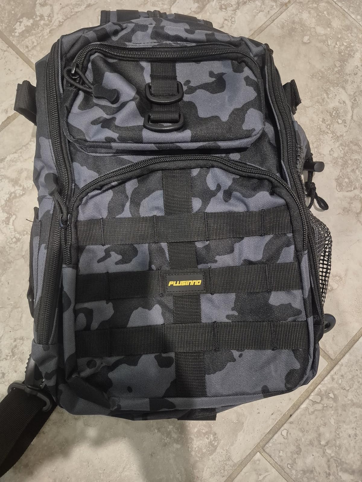 PLUSINNO Fishing Backpack with Tackle Boxes, Waterproof Fishing Sling Tackle Bag For Fishing Gear With Rod Holder customer photo 2