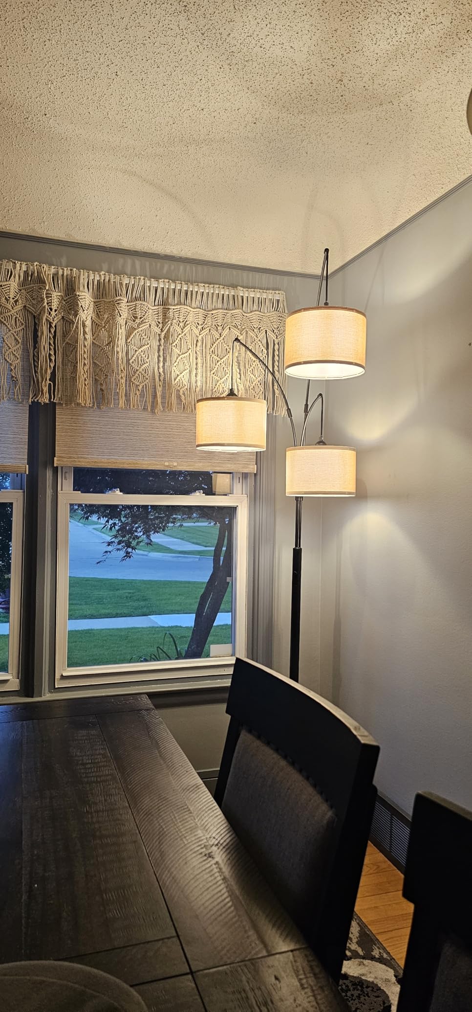 Nintiue Dimmable Floor Lamp - 3 Lights Brushed Nickel Arc Floor Lamps for Living Room,1000LM Modern Tall Standing Lamp with White Shades,Mid Century Tree Floor Lamp for Bedroom,3 LED Bulbs Included customer photo 2