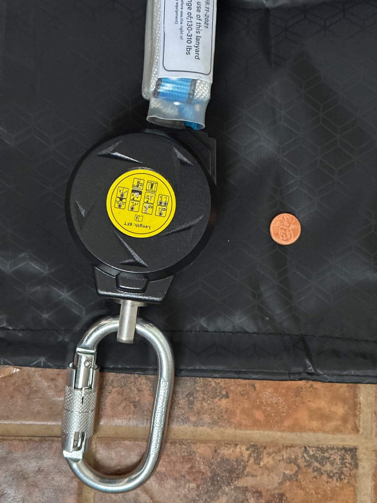 11FT Self Retracting Lifeline Fall Protection Retractable Lanyard, Fall Arrest Safety Yoyo for Construction Industrial - OSHA/ANSI Compliant (Large Hook) customer photo 2