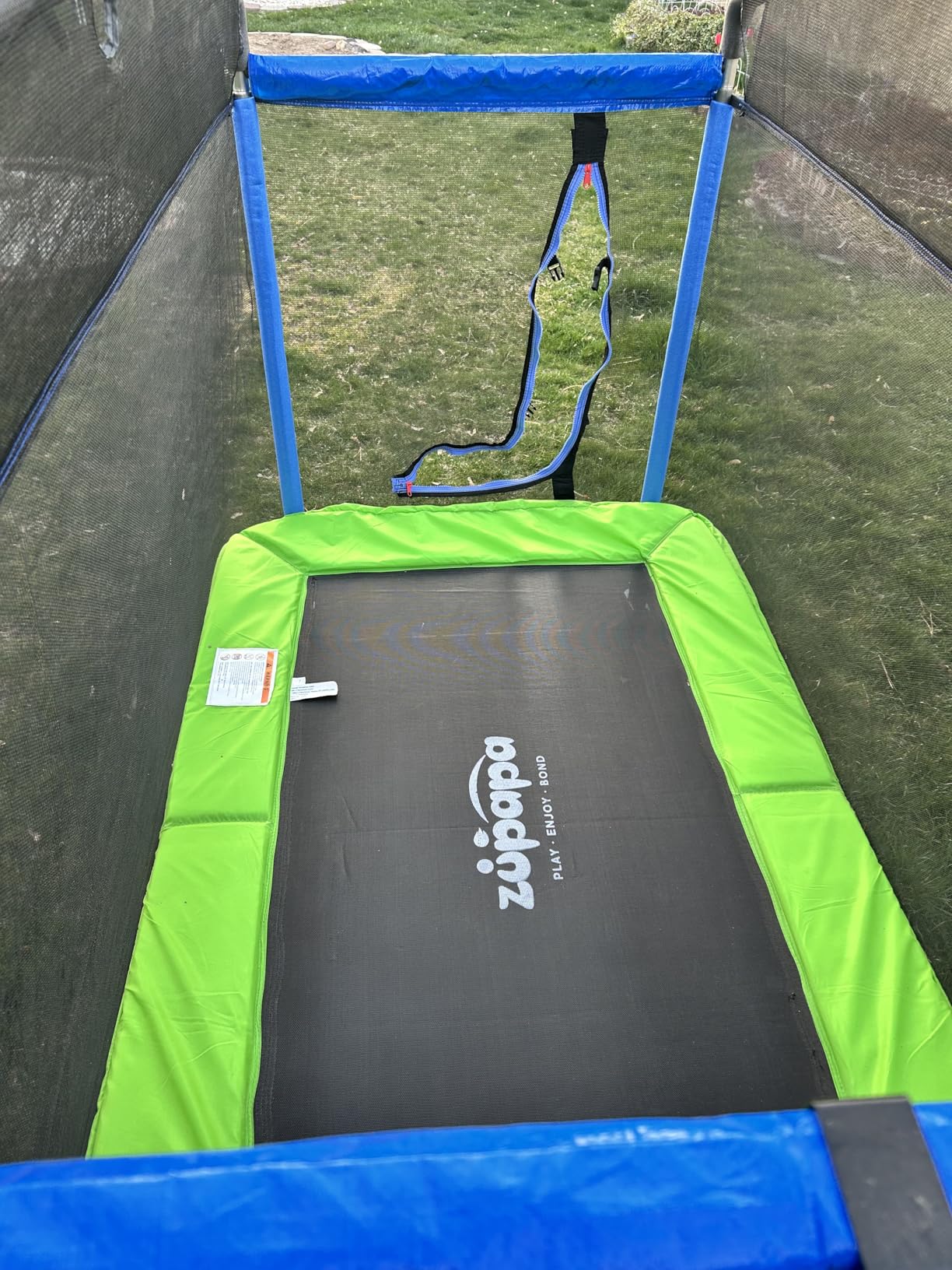 Zupapa 4X6FT Rectangle Trampoline with Basketball Hoop, and Safety Net - Indoor/Outdoor Kids Trampoline for Toddlers Ages 3-6, 220LBS Capacity customer photo 2