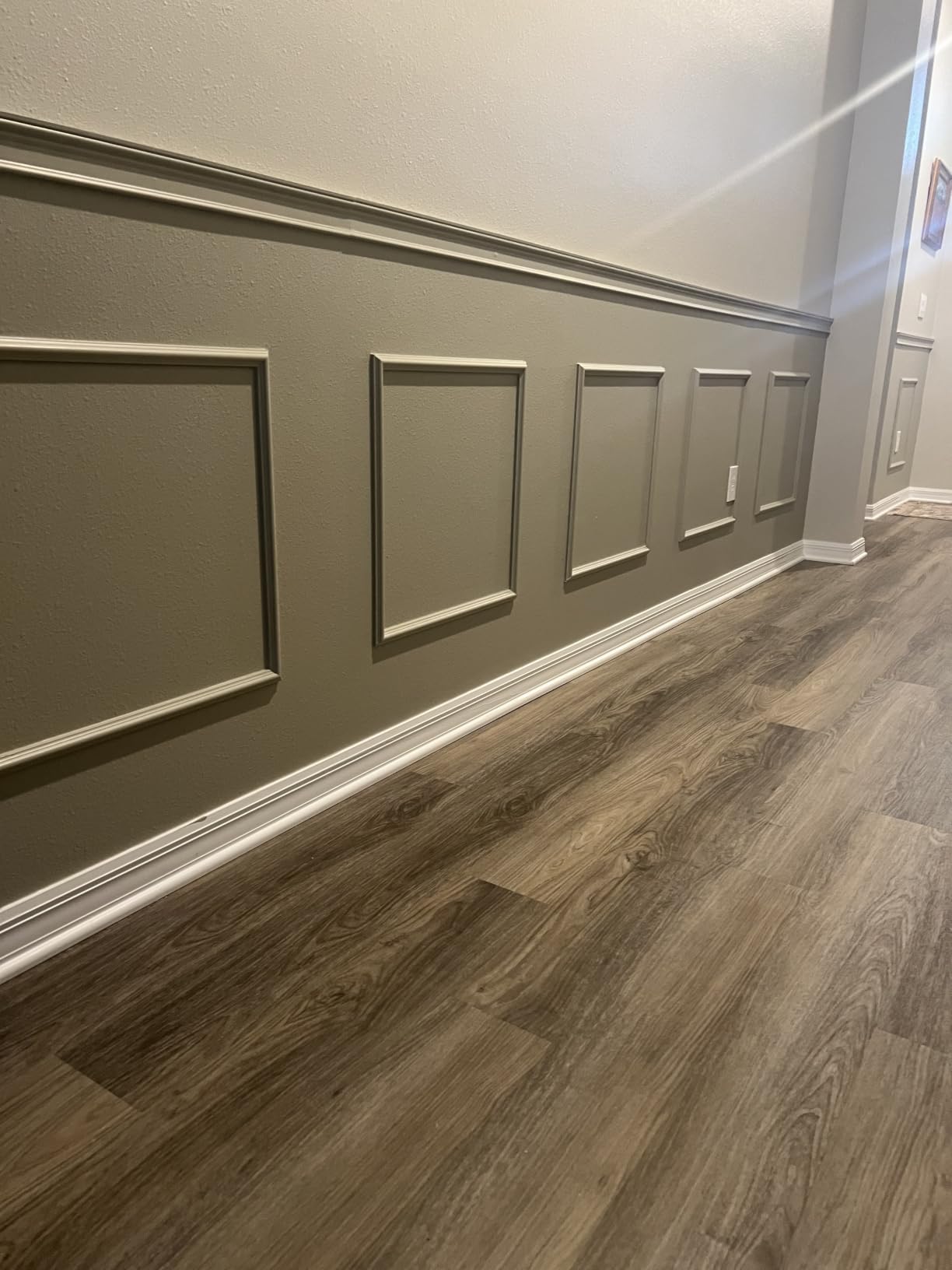 Colingmill 3 Set Accent Wall Molding Kit Premade Wainscoting Panels Wall Molding Peel and Stick Panel White Pre Cut Picture Frame Trim for Walls Home Decoration(31.4x31.4 Inch) customer photo 1
