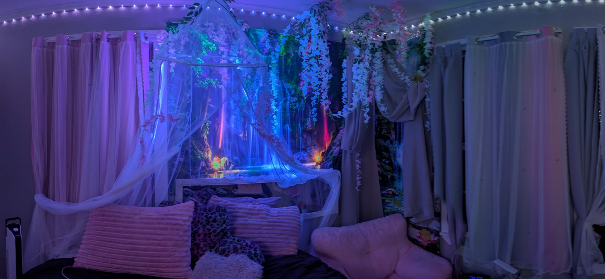 Miytal Blacklight Waterfall Tapestry - UV Reactive Glow in the Dark Neon customer photo 1