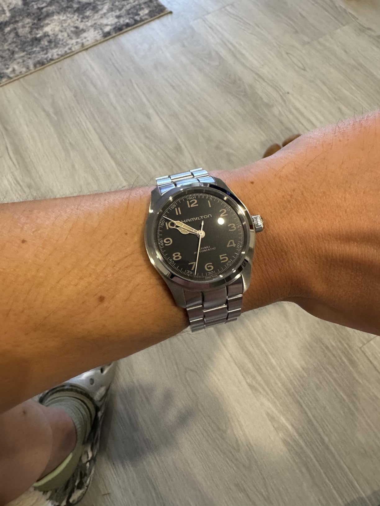 Hamilton Khaki Field Murph Automatic Men's Watch, 38mm Stainless Steel Case, Swiss Made, Black Dial, Sapphire Crystal, Stainless Steel Strap customer photo 1