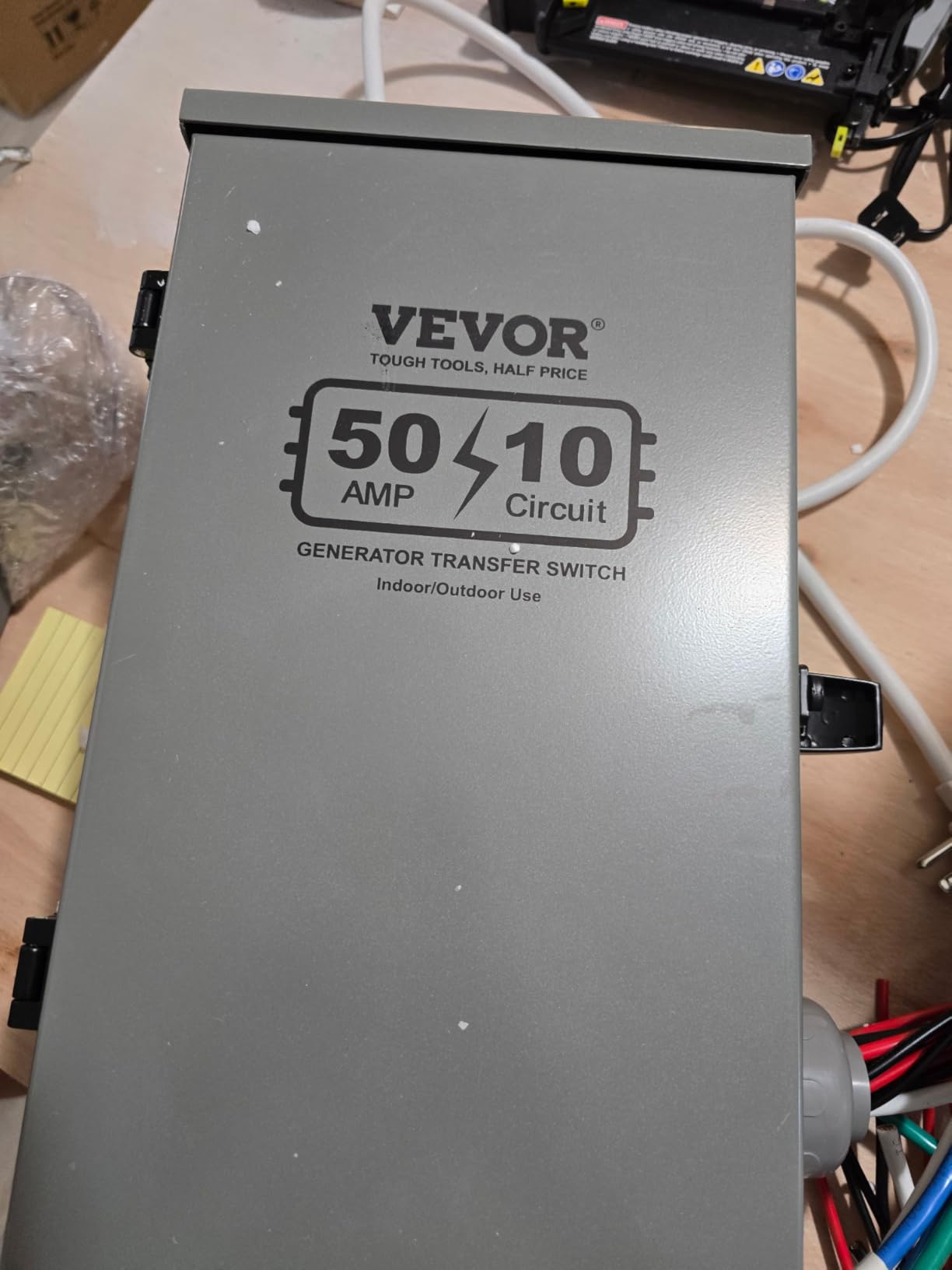 VEVOR Manual Transfer, 50-Amp 10-Circuit, Prewired Generator Transfer Kit with CS6375 Plug Power Inlet Box, Double-Throw, NEMA 3R, Mechanical Watt Meter, for 12500W Generators customer photo 2
