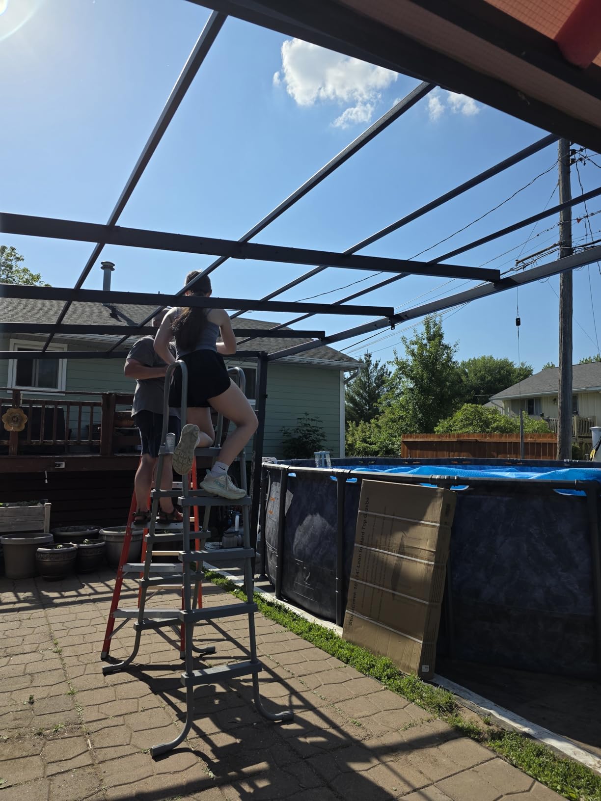 Covered Outdoor Grill Gazebo 6'x12' with Side Shelf, Outdoor Hardtop Gazebo with Bottle Opener & Hooks, Grill Canopy with Sturdy Rustproof Design for Backyard, Garden, Patio, Black customer photo 1
