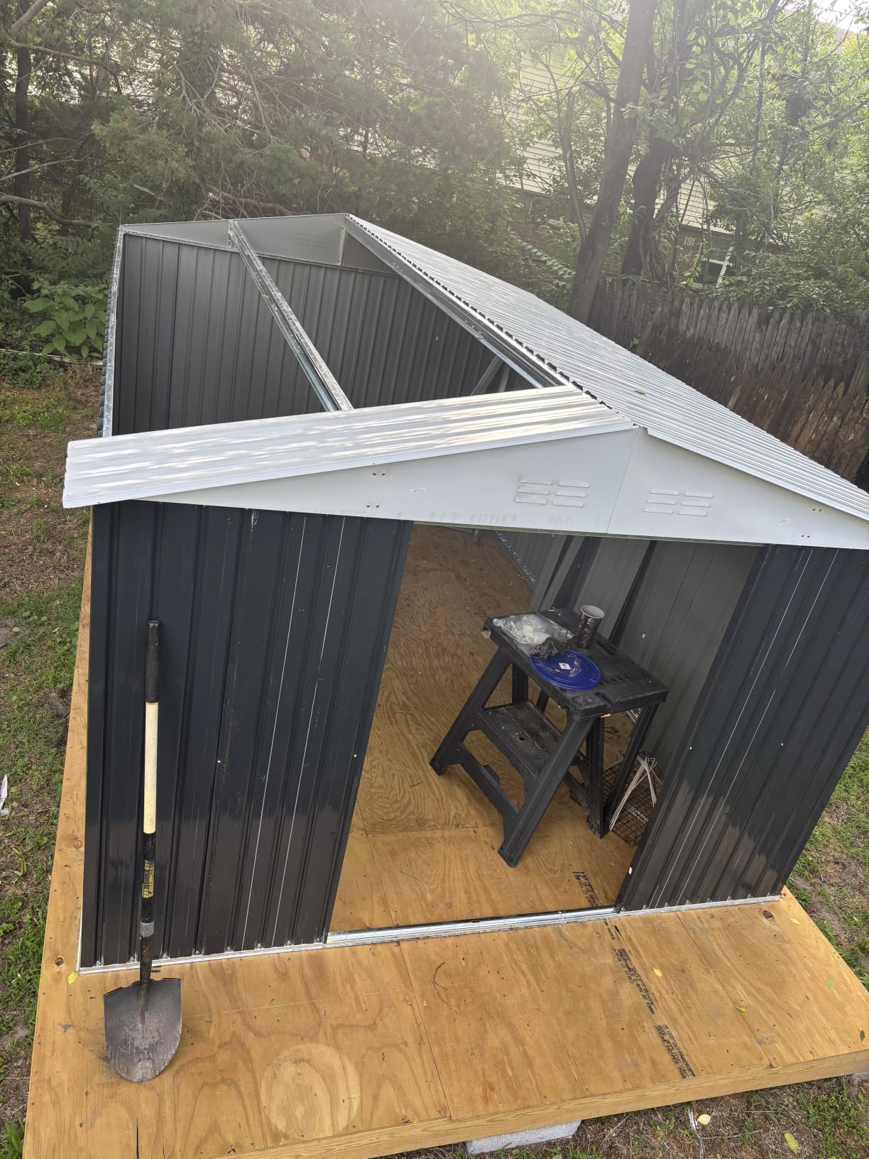 Polar Aurora 8 x 12 FT Outdoor Storage Shed, Metal Garden Shed with Updated Frame Structure, Tool Sheds for Backyard Garden Patio Lawn Black customer photo 2