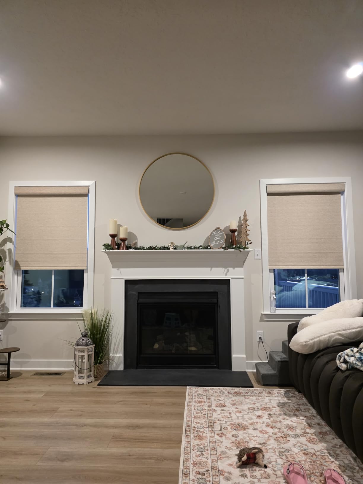 Persilux Smart Motorized Blinds with Remote, No Drill Automatic Roller Shades for Indoor Windows, Light Filtering Linen Fabric, Electric Blinds for Windows, Linen Cream C156-1, Custom Size customer photo 1