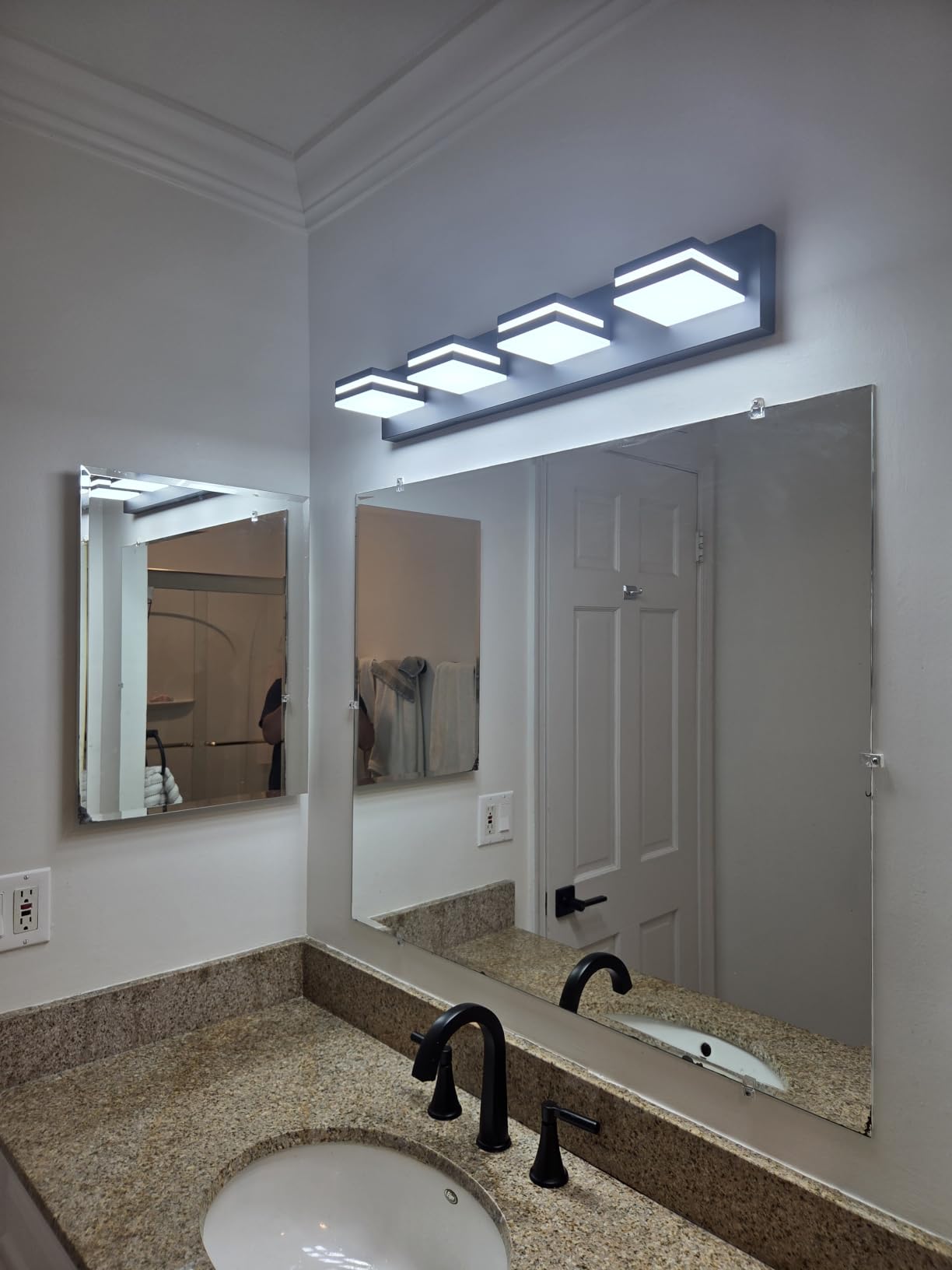 Modern LED Small Bathroom Lights Fixtures 3-Light, Stainless Steel Chrome Acrylic Wall Lighting, Vanity Lights for Bathroom Over Mirror 6000K 16in customer photo 2