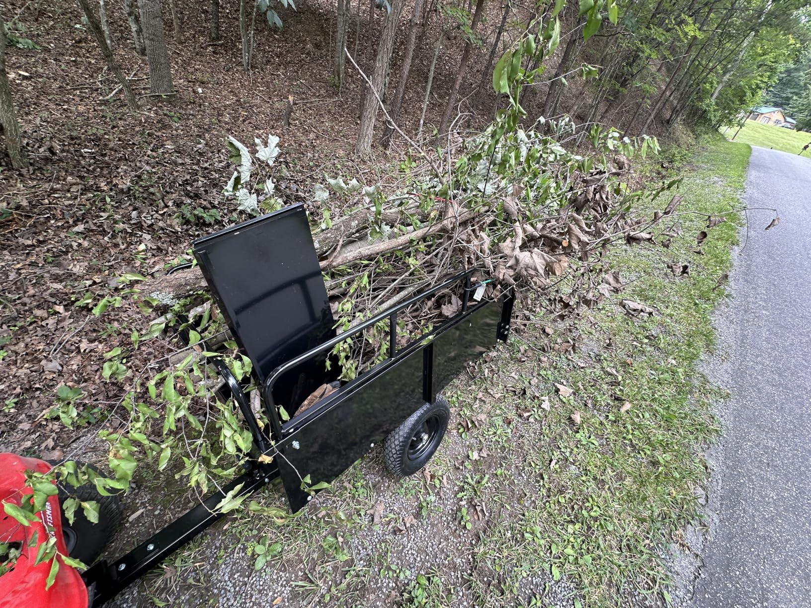 VEVOR 22 Cu.Ft 1600Lbs Steel ATV UTV Trailer Tow Behind Dump Cart, Heavy Duty customer photo 2
