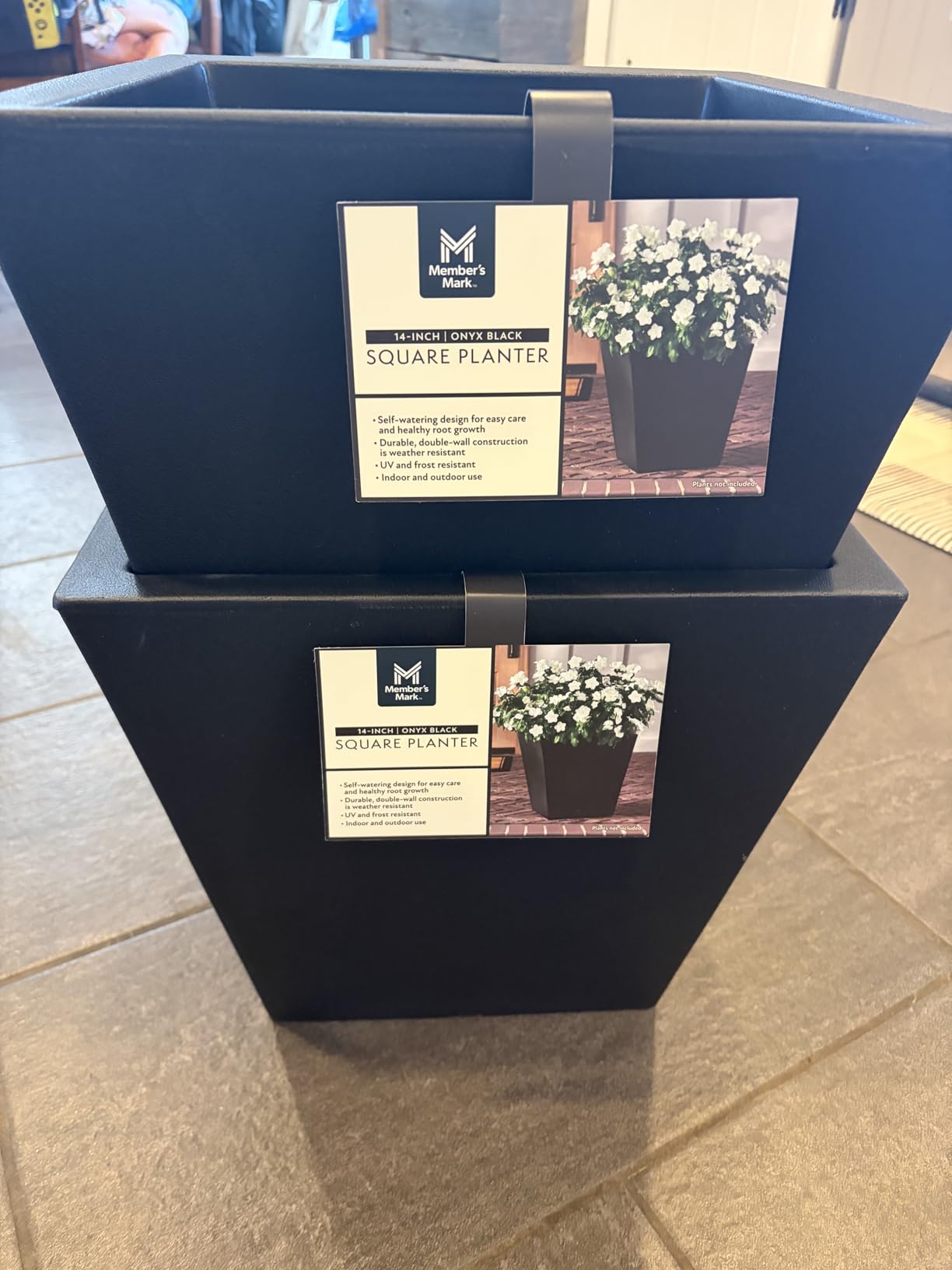 Step2 Tremont 20x24 Planter 2-Pack, Large Resin Planters for Outdoor Plants, Self-Watering, Black customer photo 2