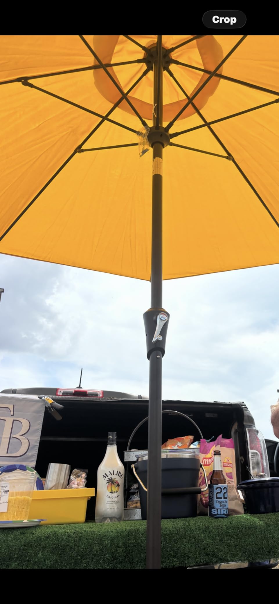 MASTERCANOPY Olefin 5-Year-Non-Fading 9ft Patio Umbrella with Tilt and Crank, Large UV Resistant Outdoor Table Umbrella with 8 Fiberglass Ribs for Deck, Yard & Market, Khaki customer photo 2