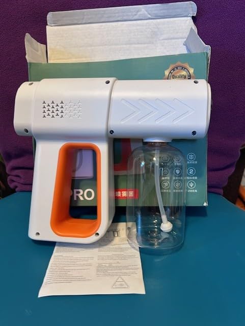 Atomizer Sprayer, Rechargeable Nano Electrostatic Sprayer with Blue Light, Handheld Portable Atomizing Fogger for Home, Office, Car,Barber,Salons customer photo 2
