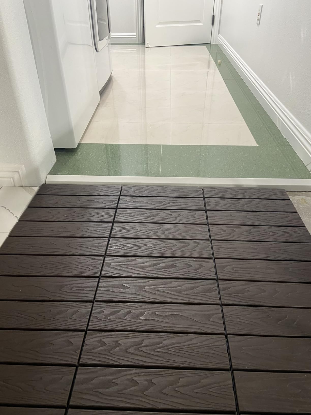Polymer Interlocking Composite Deck Tiles Outdoor (4Pcs, Black) | 12x12