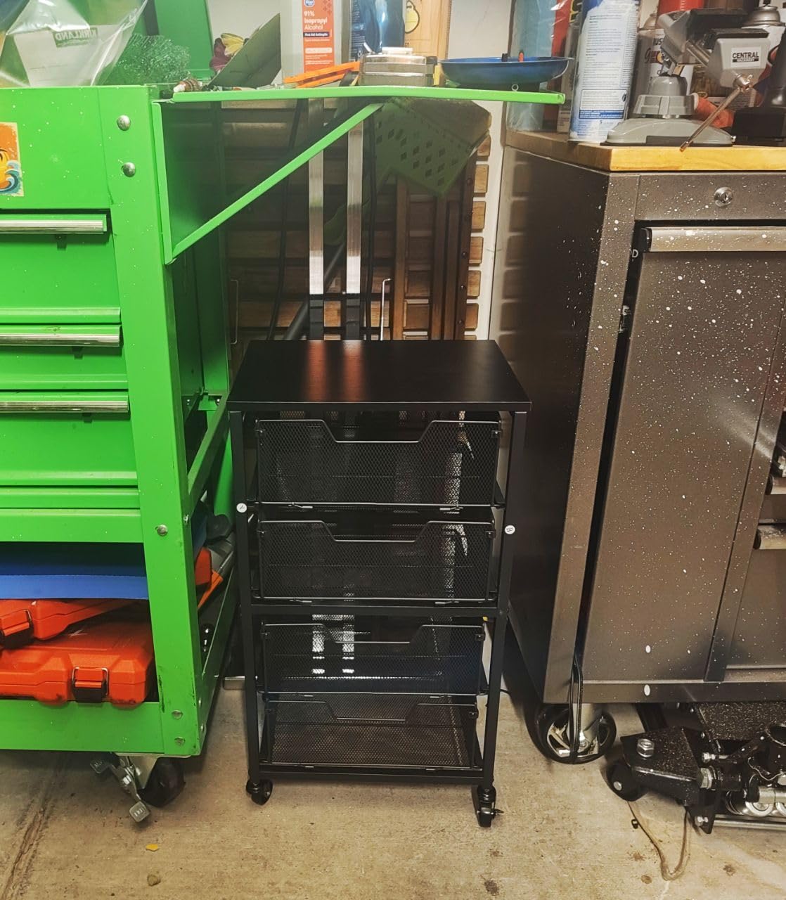 Rolling Cart with Drawers, 4-Drawer Storage Cart on Wheels with Wooden Top, Metal Utility Cart with Storage Drawers, Craft Storage Art Cart for Classroom, Office, Kitchen, Bedroom, Patent Pending customer photo 1