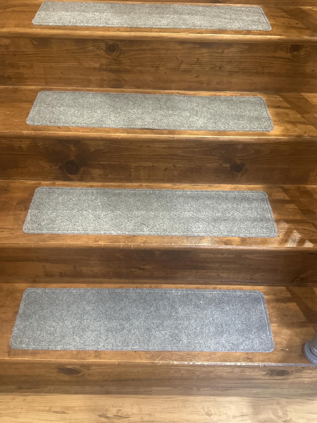 Stair Treads for Wooden Steps 15 PCS - 8'' x 30'', Non Slip Stair Runner, Machine Washable Stair Rugs Strips for Kids Pets and Elderly, Indoor Carpet for Stairs (Grey) customer photo 2