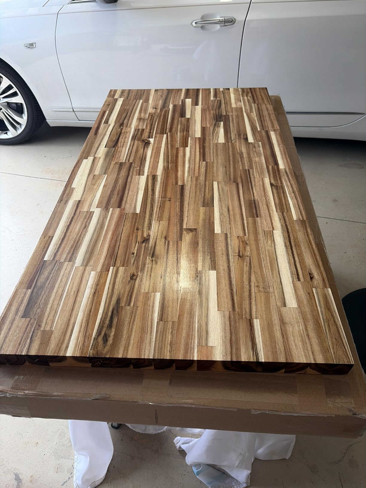 36''L x 25''W x 1.5''Th Acacia Solid Wood Butcher Block Countertop, Butcher Block Table Top for DIY Washer Dryer/Island/Kitchen Countertop (Unfinished) customer photo 1
