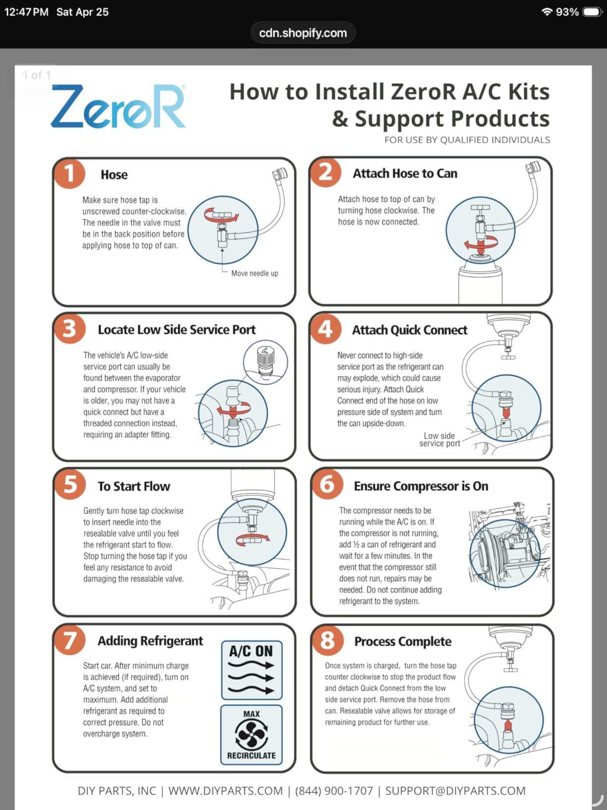 ZeroR AC Recharge Kit R134a Replacement - Eco-Friendly Refrigerant Gas with 24-Inch Charging Hose Tool for SSV Cans, 2-Cans customer photo 2