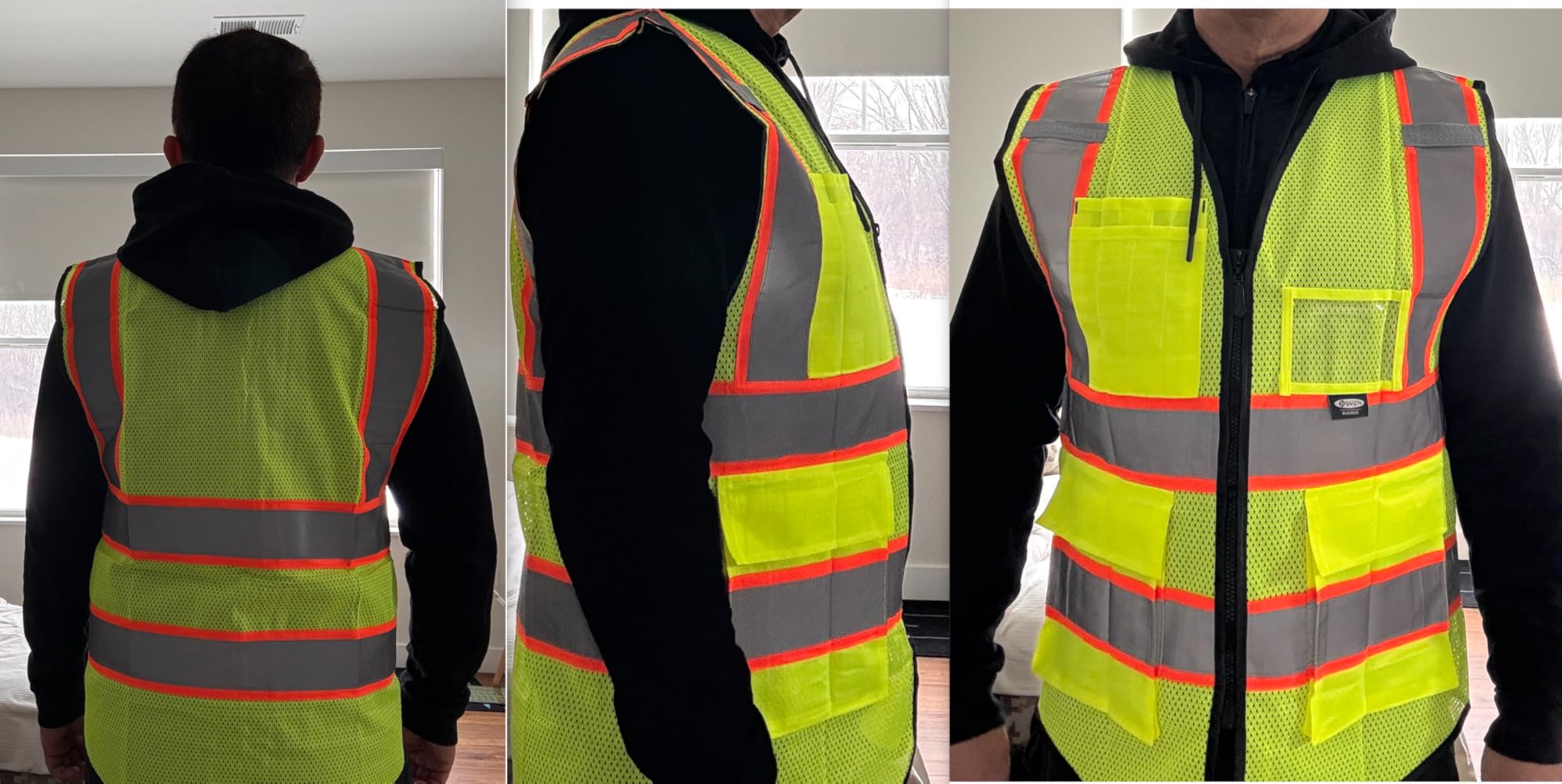 JKSafety Safety Vest for men women Hi Vis Vest with Pockets and Zipper Class 2 High Visibility Meet ANSI Standard (BX320) customer photo 2