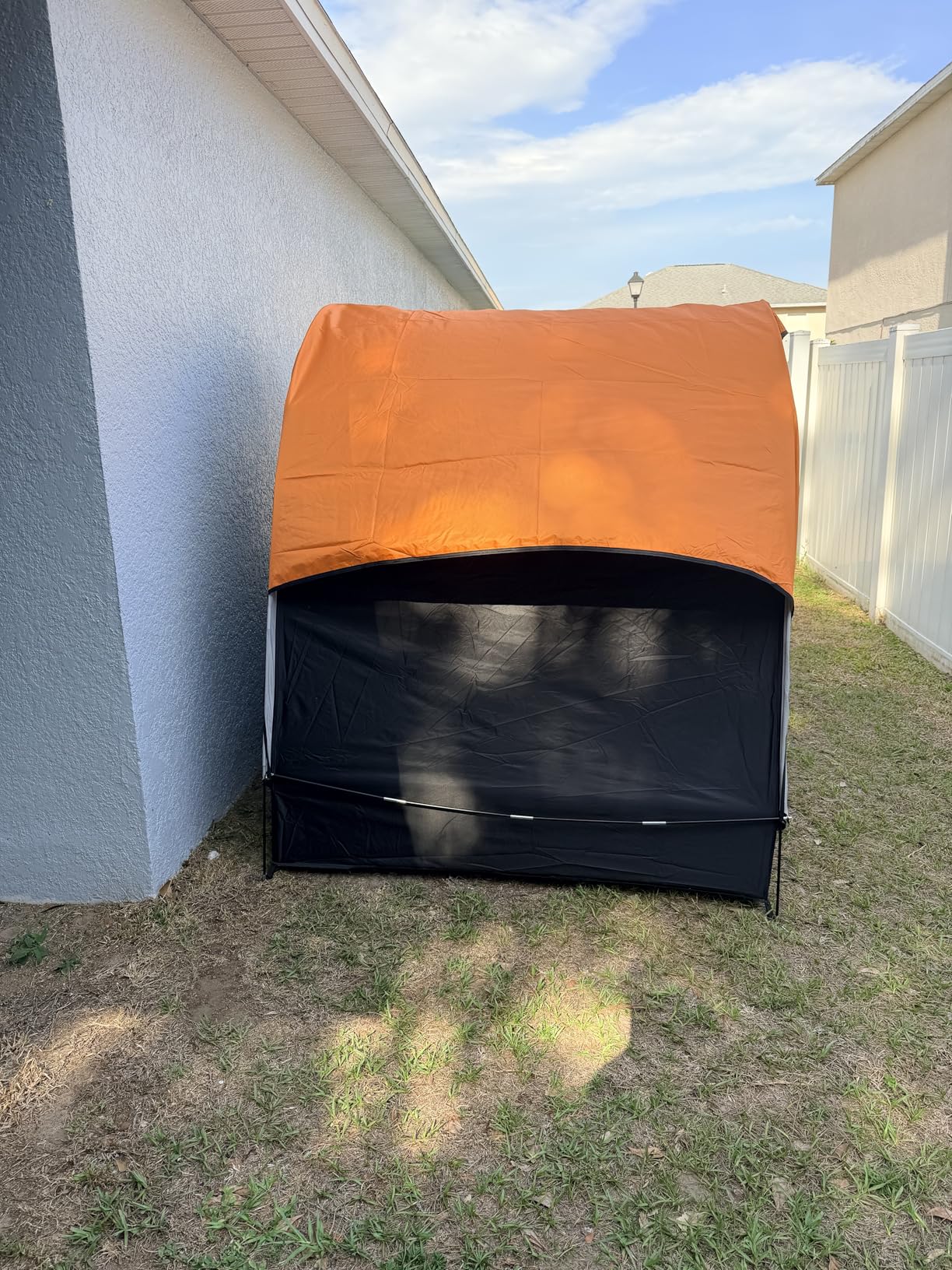 Upgraded Bike Tent with Rain Cover, Portable Outdoor Storage Shed for 2-3 Bikes, 210D Oxford Fabric PU4000 Waterproof customer photo 1