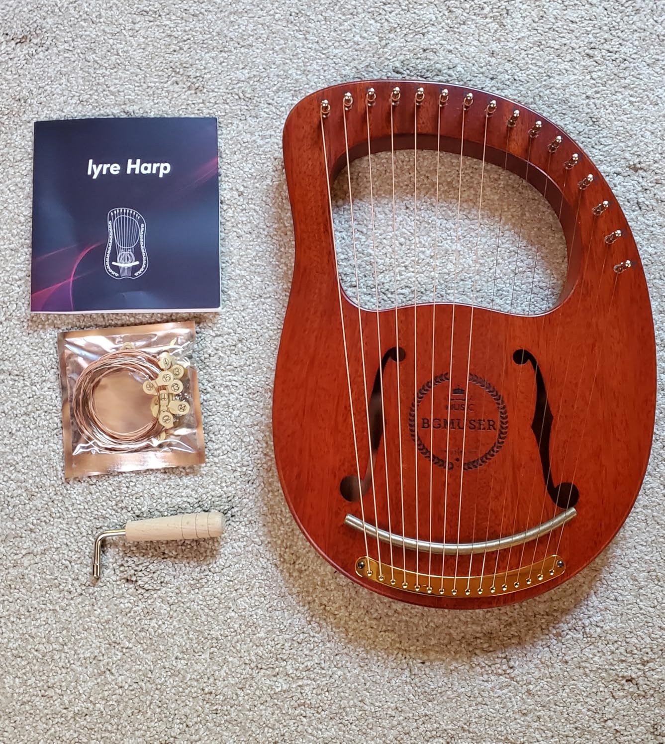 Professional Harp Instrument 15 Strings International Standard Nylon String Lyre Harp customer photo 2