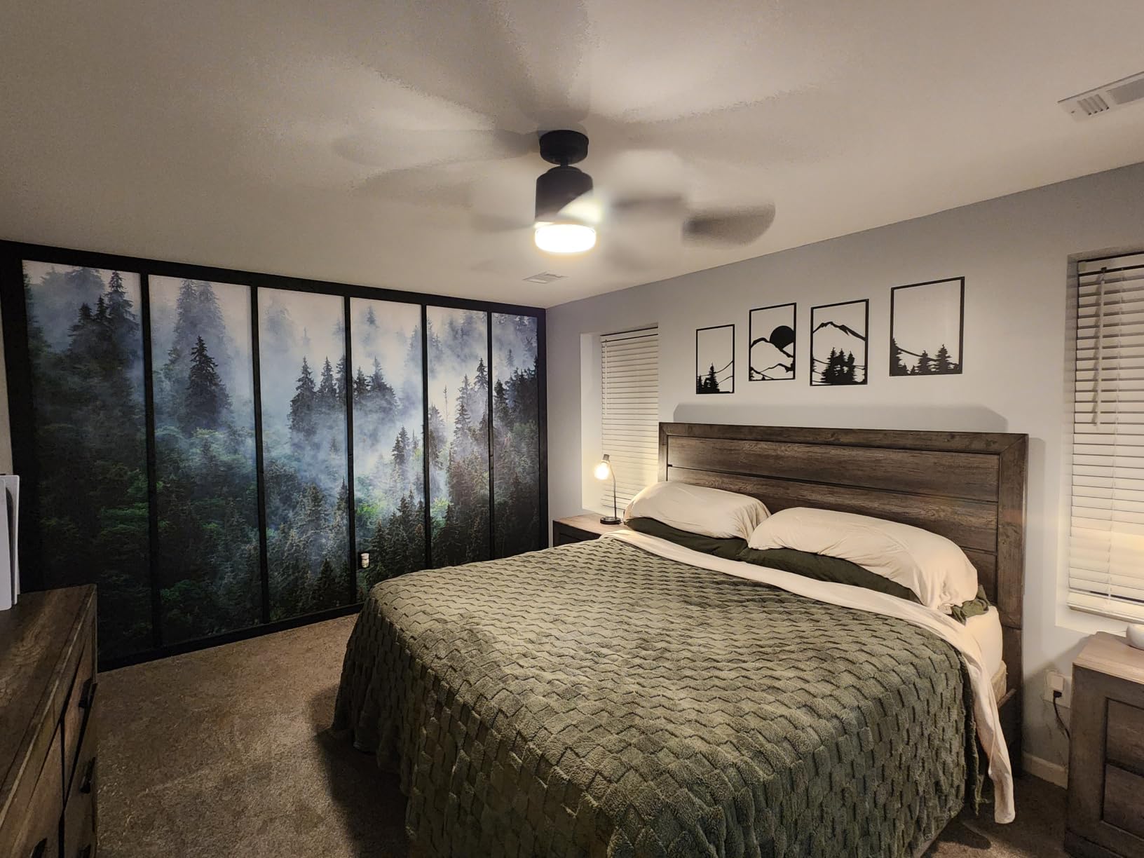 Foggy Forest Mural Wallpaper Peel and Stick for Bedroom 137