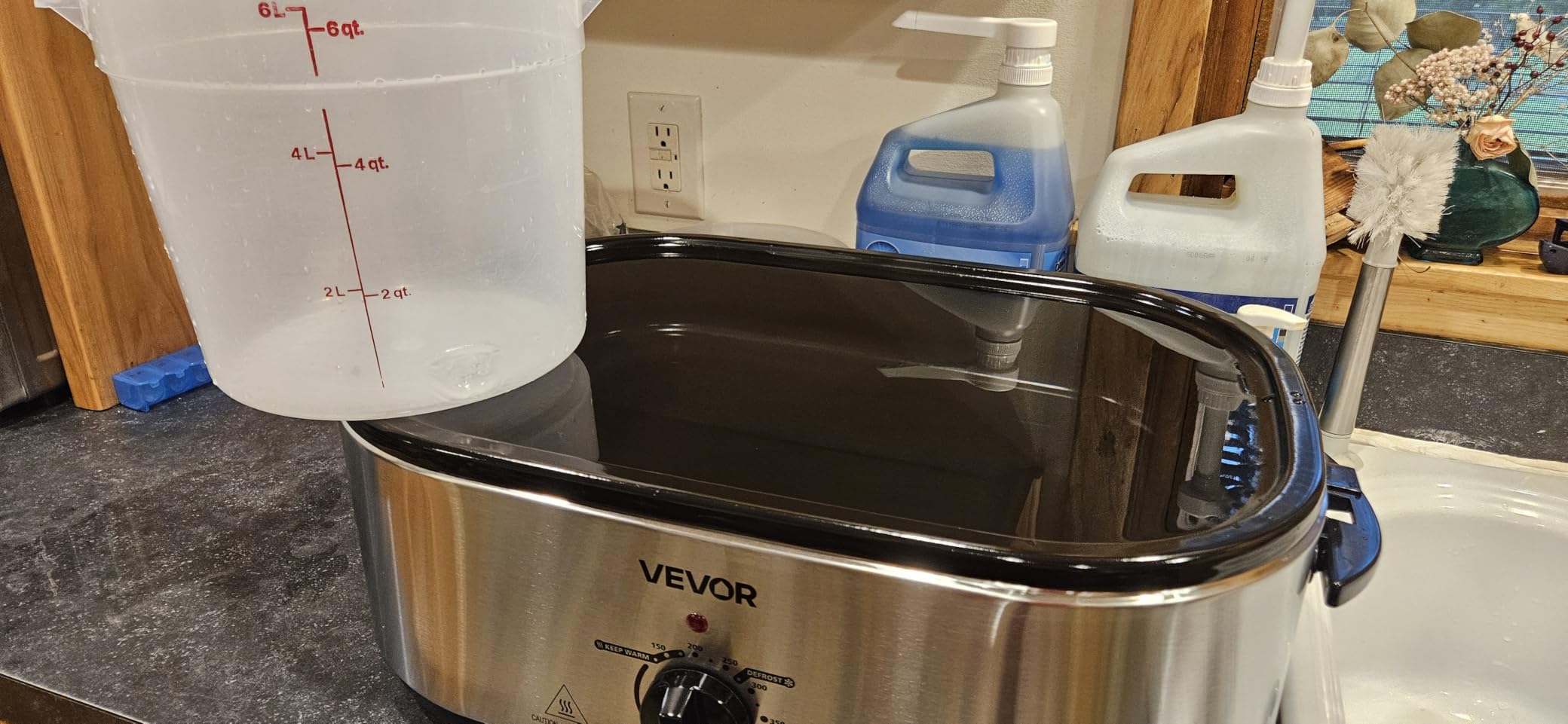 VEVOR Roaster Oven, 22QT Electric Roasting Pan, 150-450℉ Adjustable Temperature Multifunctional Electric Roaster Oven with Self-Basting Lid, Defrost & Warm Function for Holiday Meal, Fits 26lb Turkey customer photo 2