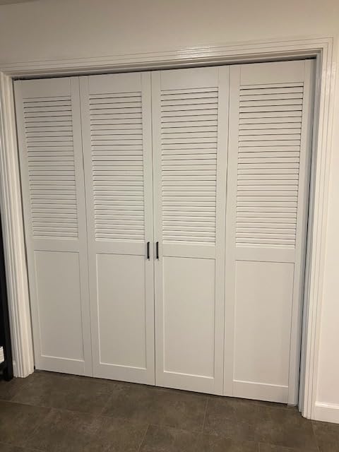 BARNER HOME Louvered Bi-Fold Door, Fits 28
