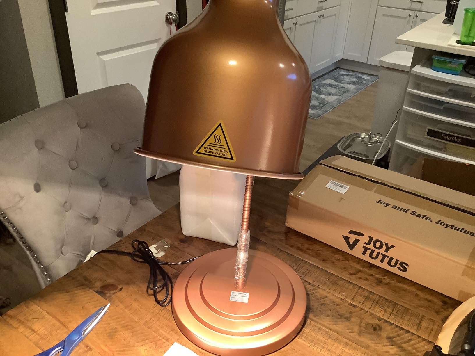 Food Heat Lamp, 500W Dual-Head Stainless Steel Commercial Food Warmer Lamp with 540 Degree Rotation & 3Pcs Bulbs, Portable Warming Light for Restaurant Kitchen Buffet Counter Party Catering customer photo 2