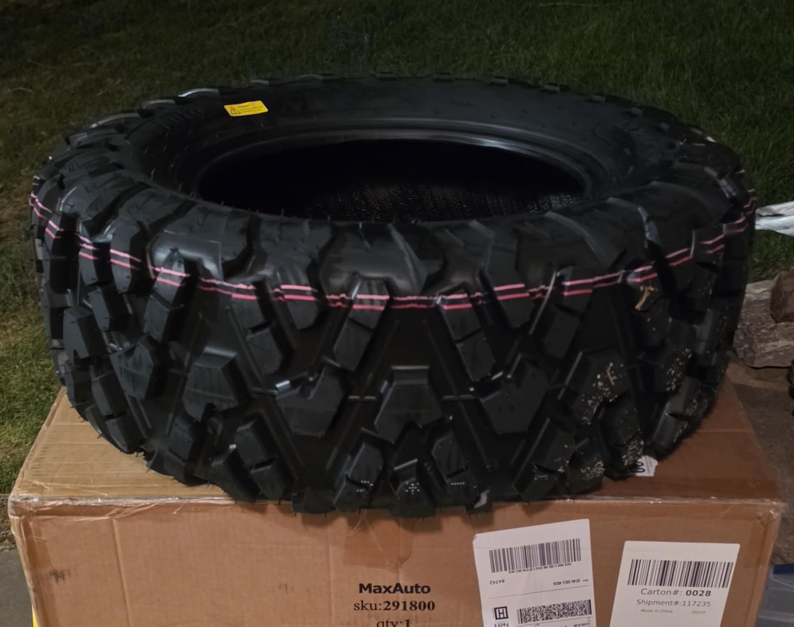 MaxAuto Set of 4 AT25x8-12 & AT25x10-12 ATV UTV Mud Sand Tires,25x8x12 Front & 25x10x12 Rear All-Terrain Off-Road Tires,6 PR, Tubeless,4 Pack in 2 Packages customer photo 1